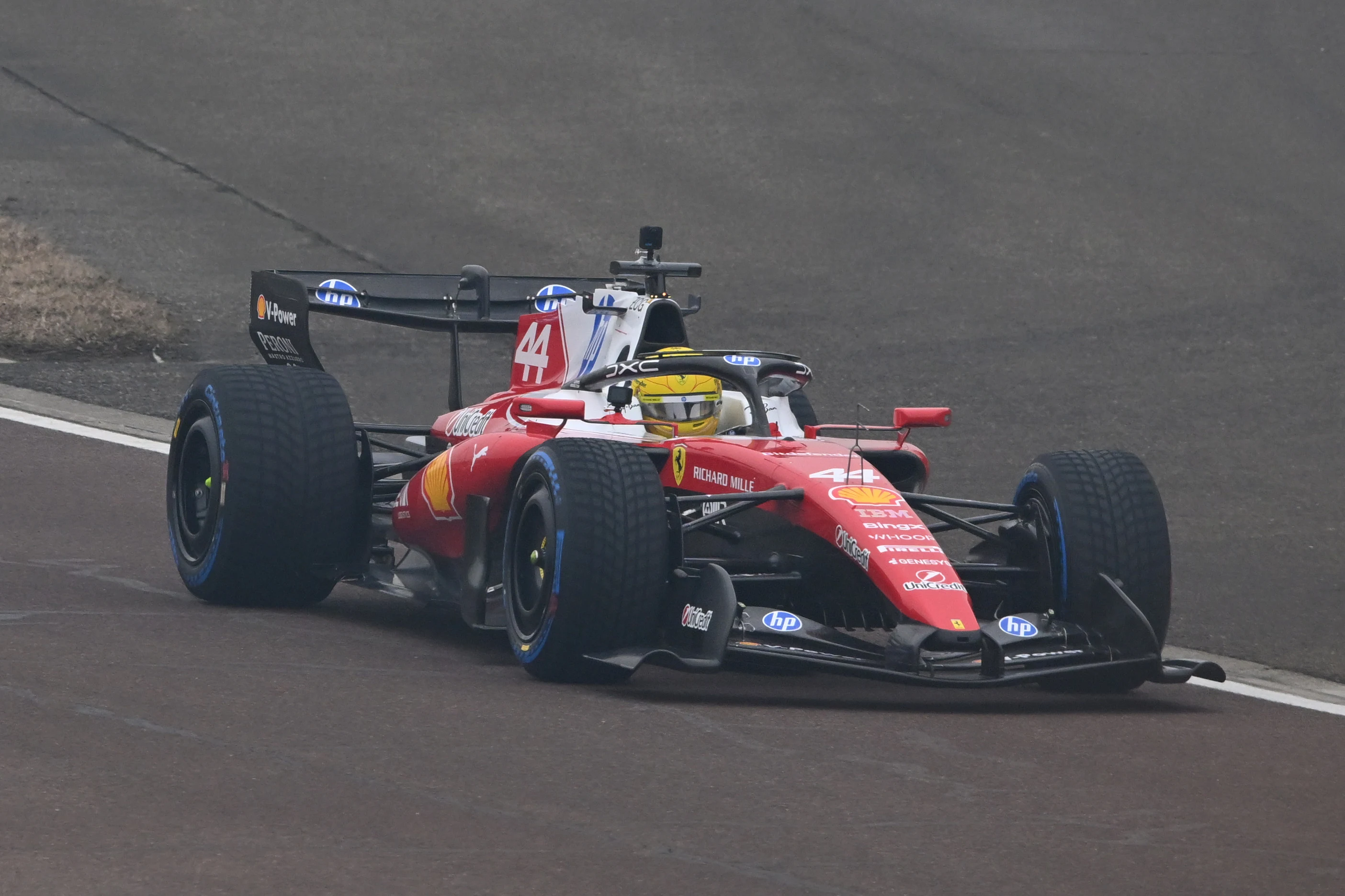 FIORANO MODENESE, ITALY - JANUARY 23: Lewis Hamilton of Great Britain driving the (44) Scuderia