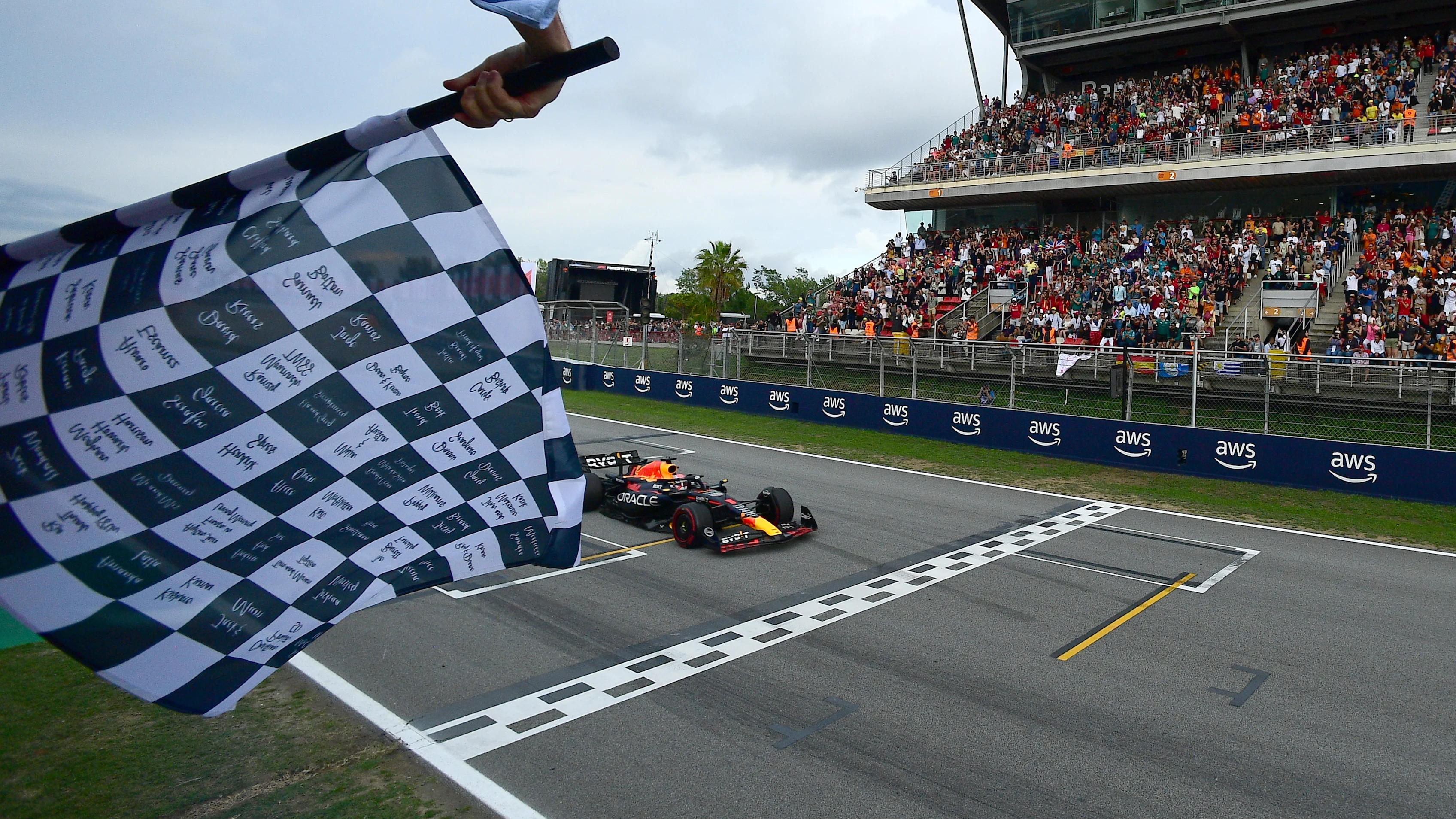 BARCELONA, SPAIN - JUNE 04: Race winner Max Verstappen of the Netherlands driving the (1) Oracle