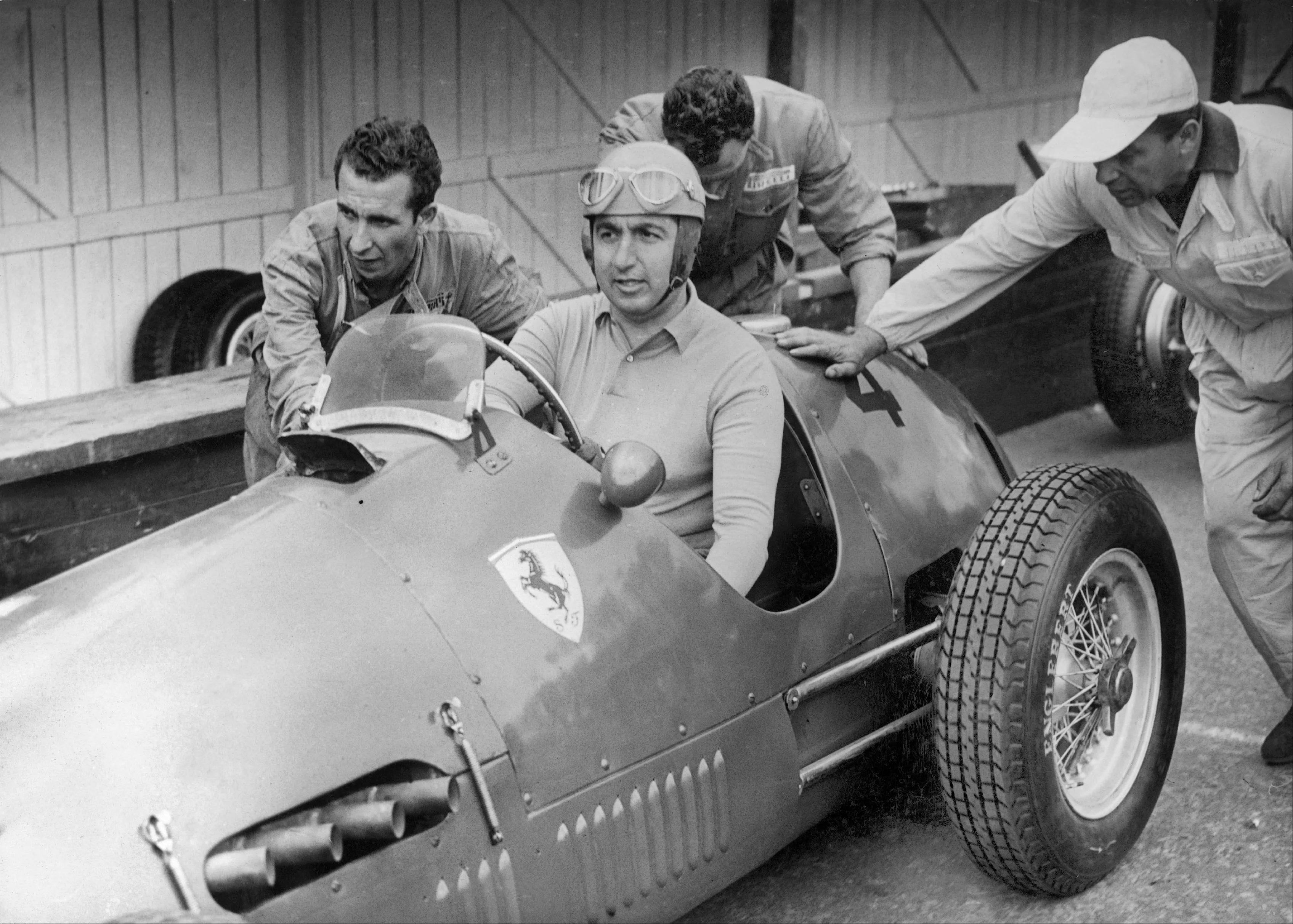 BELGIUM - JANUARY 01: The Italian race-car driver Alberto ASCARI at the wheel of his Ferrari on
