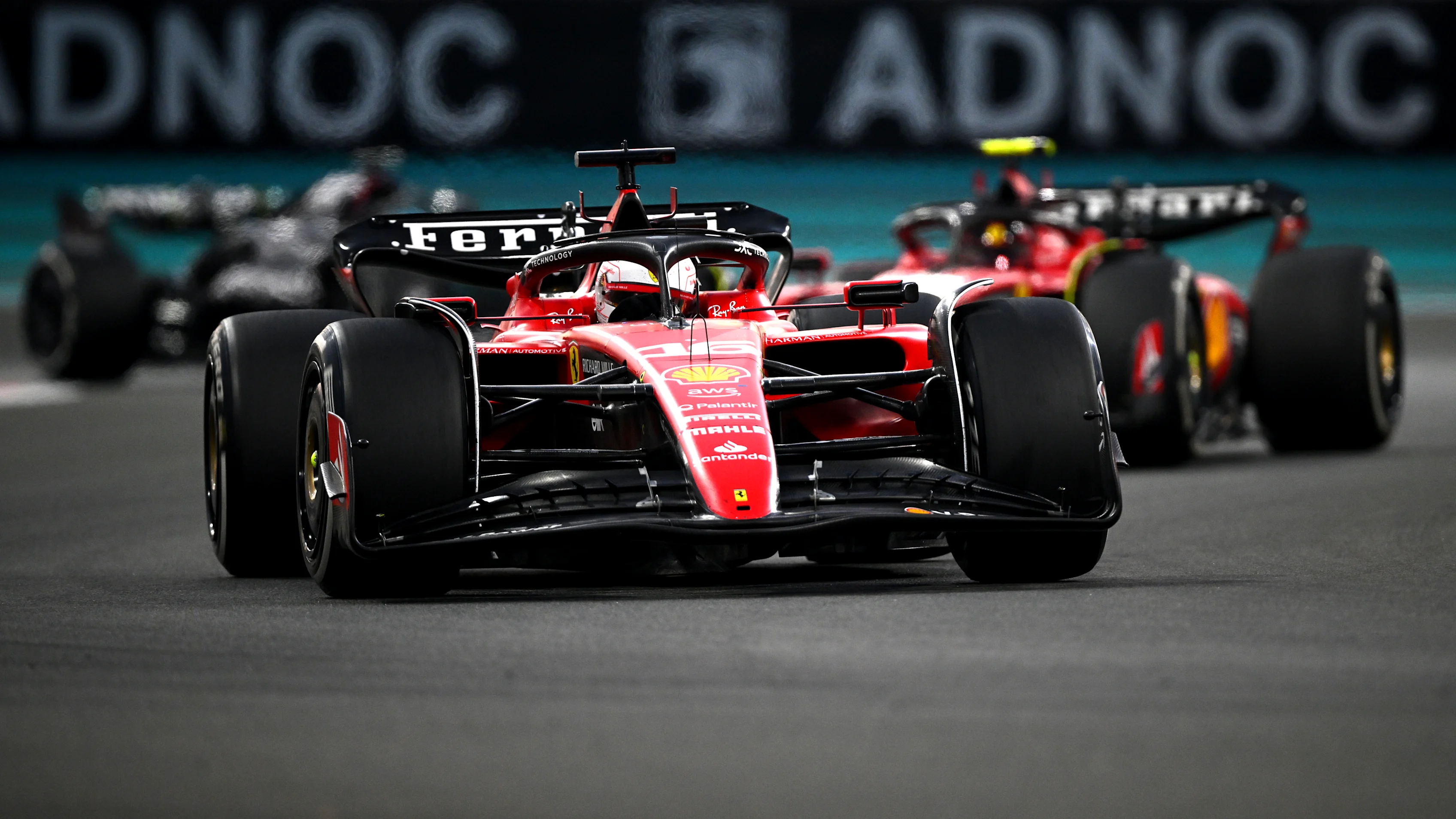 ABU DHABI, UNITED ARAB EMIRATES - NOVEMBER 26: Charles Leclerc of Monaco driving the (16) Ferrari SF-23 on track during the F1 Grand Prix of Abu Dhabi at Yas Marina Circuit on November 26, 2023 in Abu Dhabi, United Arab Emirates. (Photo by Clive Mason - Formula 1/Formula 1 via Getty Images)