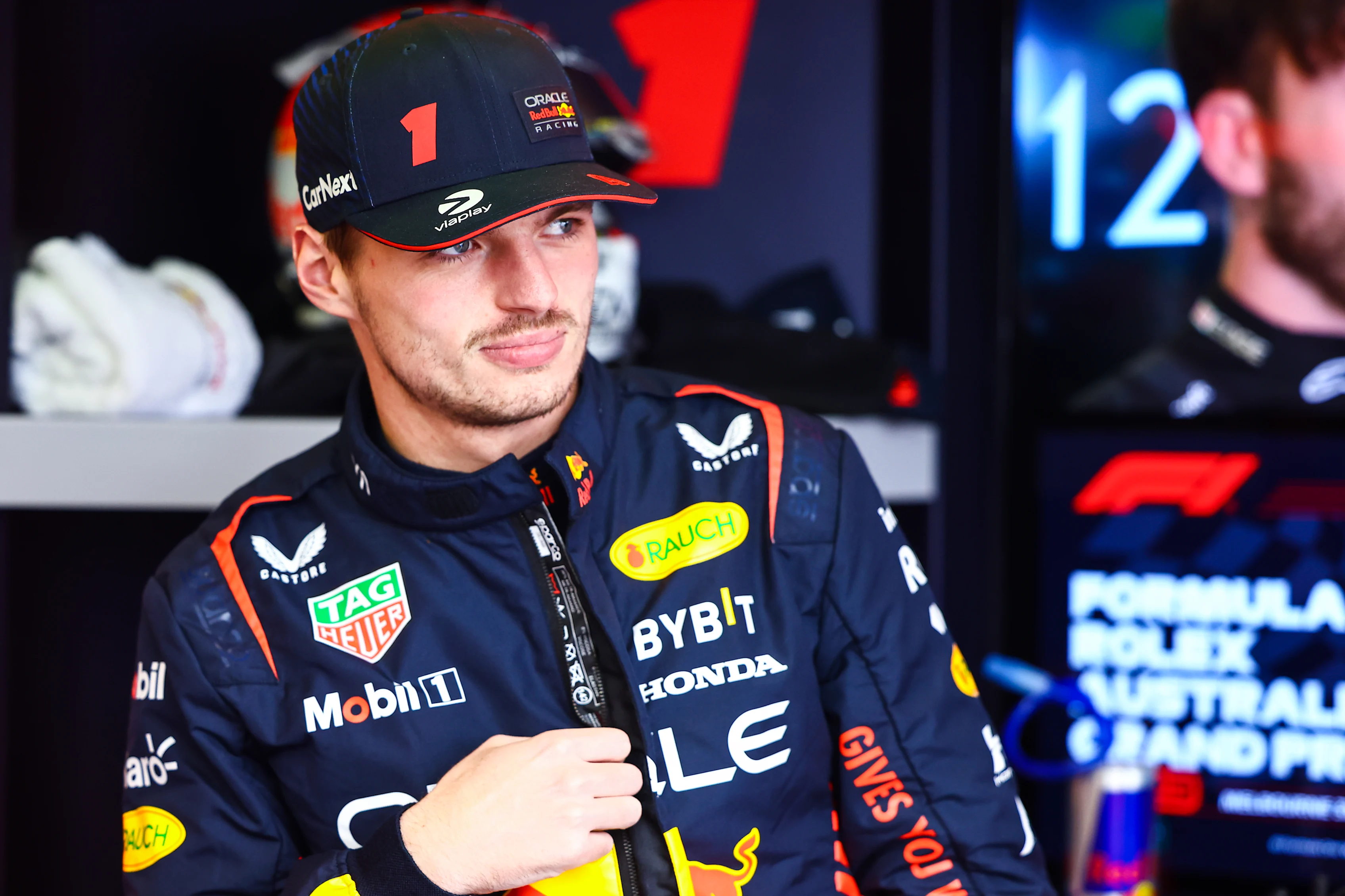 MELBOURNE, AUSTRALIA - MARCH 31: Max Verstappen of the Netherlands and Oracle Red Bull Racing looks