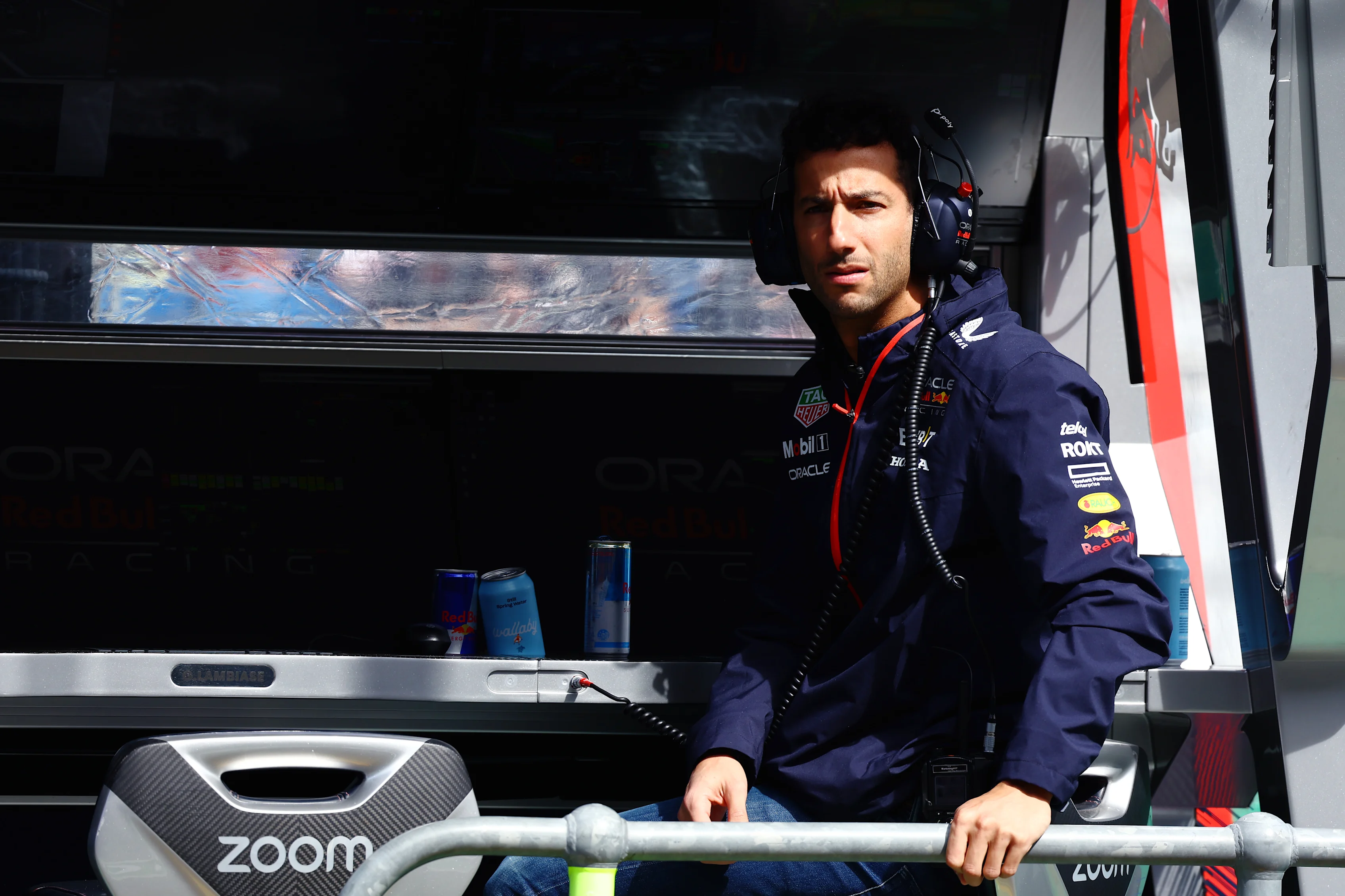 MELBOURNE, AUSTRALIA - MARCH 31: Daniel Ricciardo of Australia and Oracle Red Bull Racing looks on
