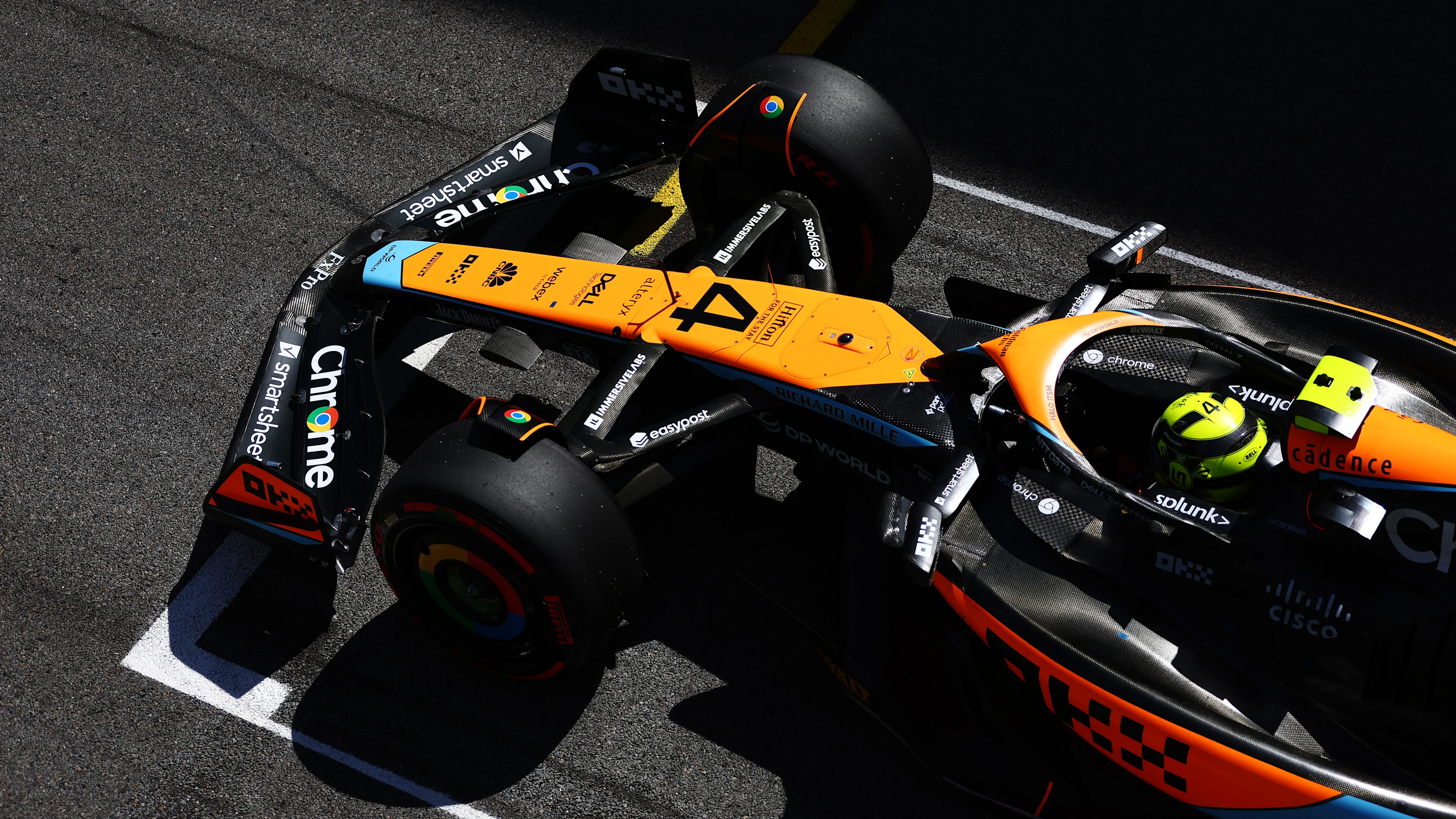 SAO PAULO, BRAZIL - NOVEMBER 05: Lando Norris of Great Britain driving the (4) McLaren MCL60