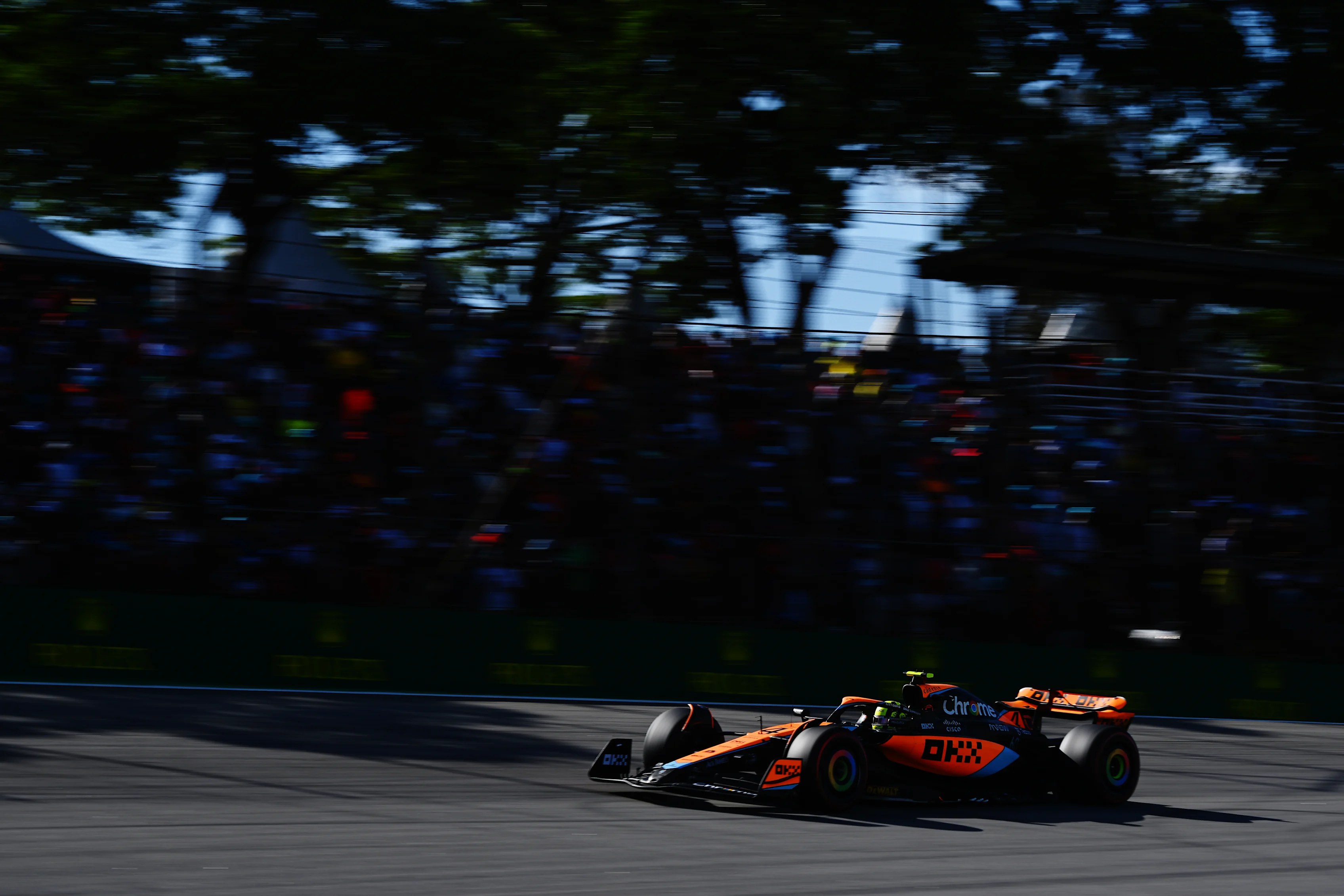 SAO PAULO, BRAZIL - NOVEMBER 05: Lando Norris of Great Britain driving the (4) McLaren MCL60