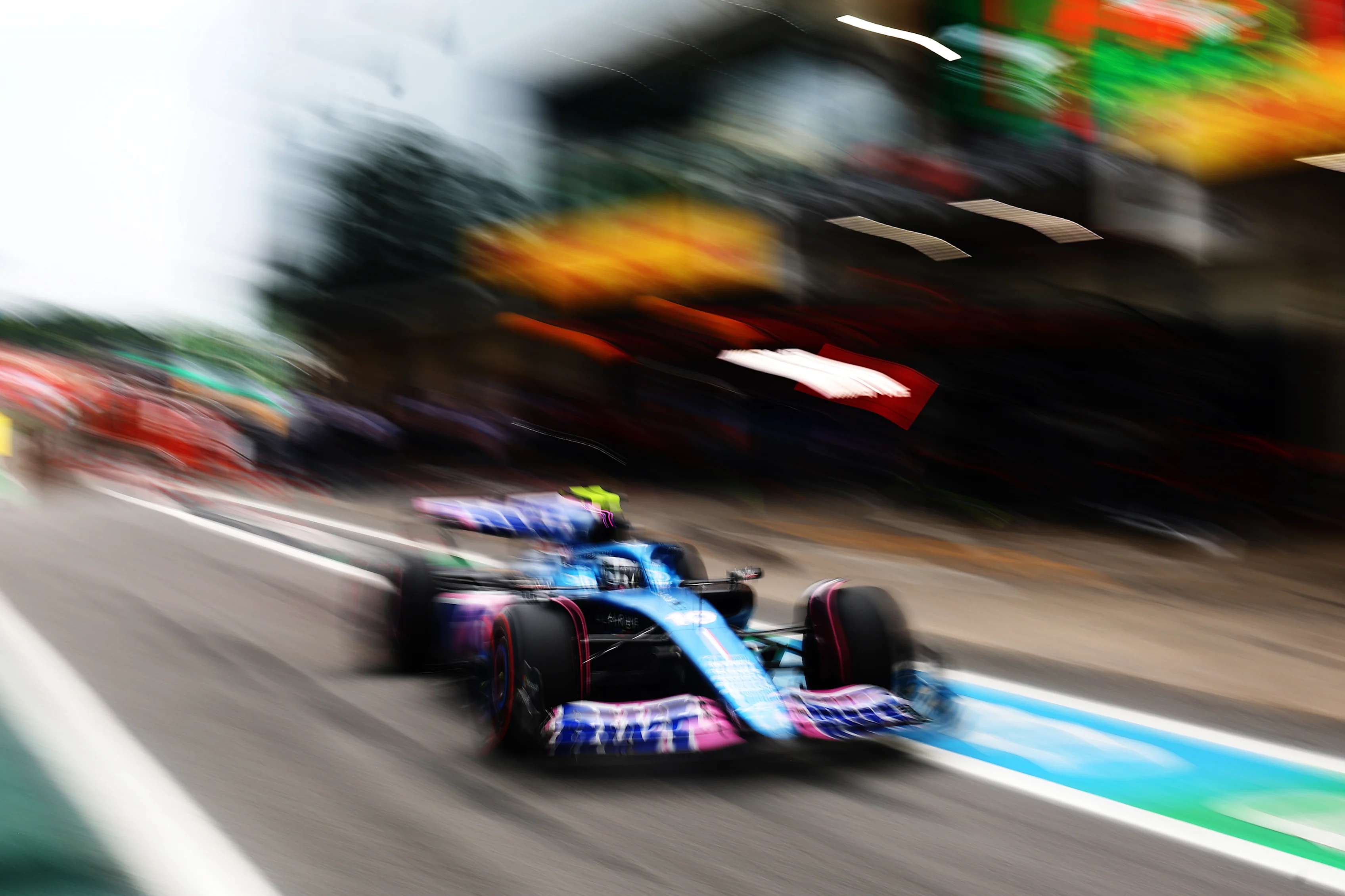 SAO PAULO, BRAZIL - NOVEMBER 03: Pierre Gasly of France driving the (10) Alpine F1 A523 Renault in