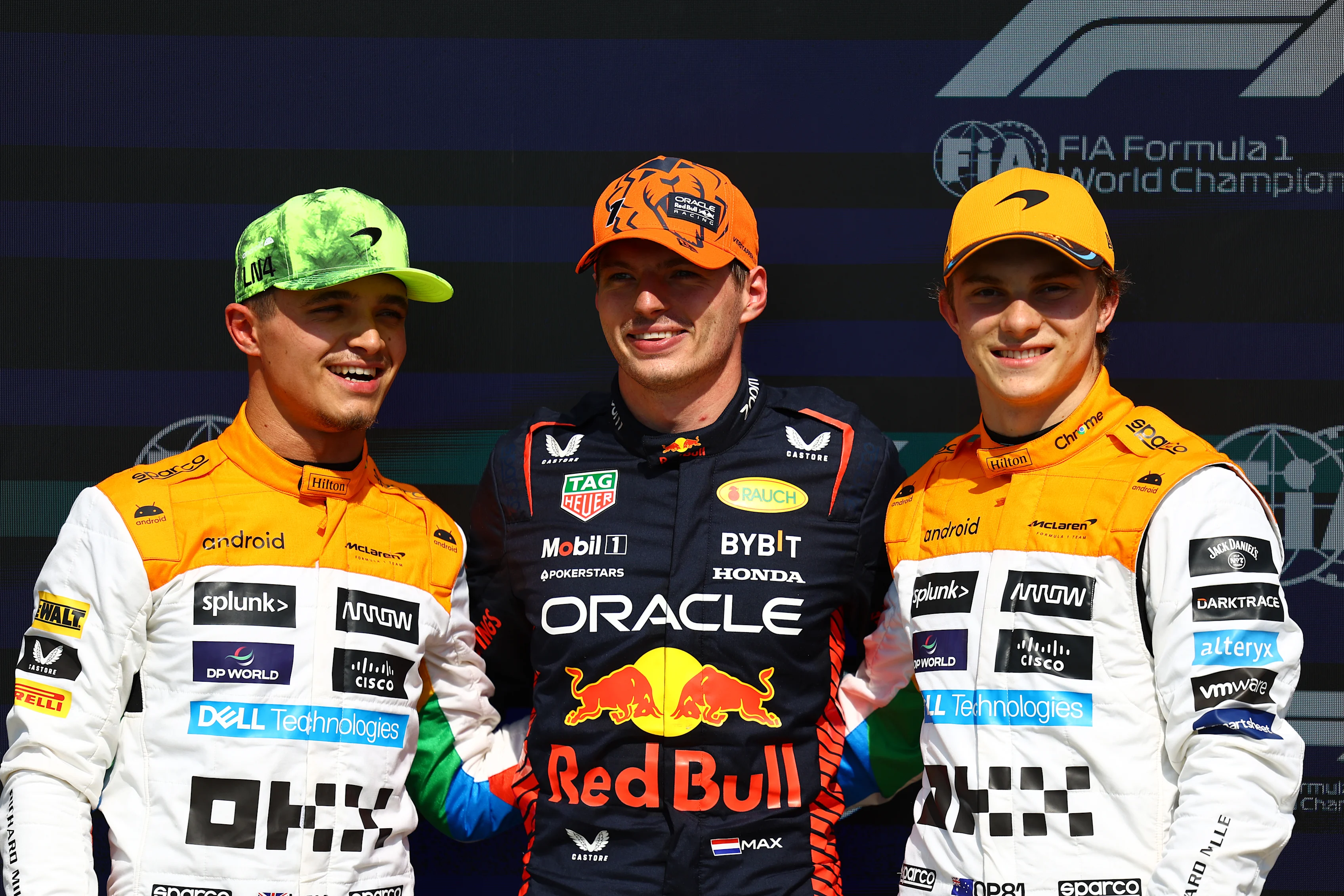 NORTHAMPTON, ENGLAND - JULY 08: Pole position qualifier Max Verstappen of the Netherlands and