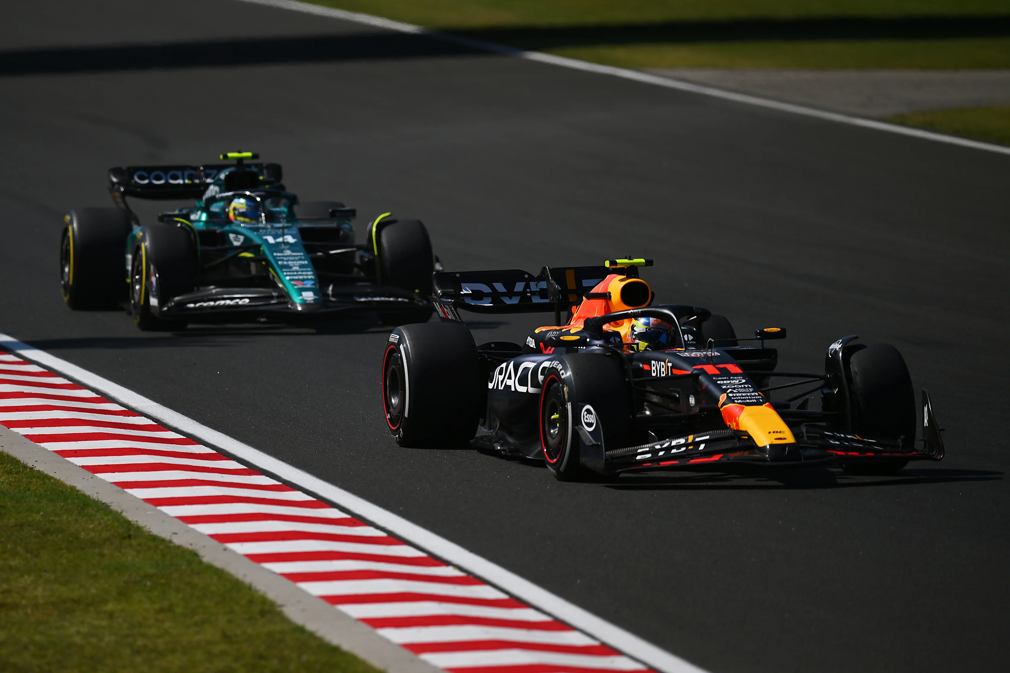 BUDAPEST, HUNGARY - JULY 23: Sergio Perez of Mexico driving the (11) Oracle Red Bull Racing RB19