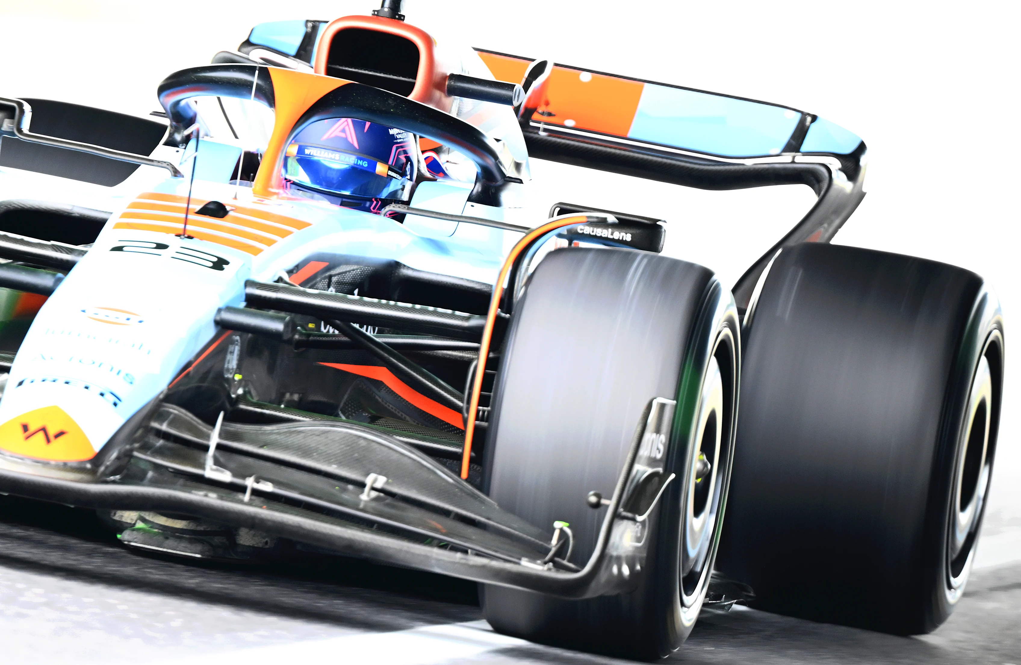 SUZUKA, JAPAN - SEPTEMBER 22: Alexander Albon of Thailand driving the (23) Williams FW45 Mercedes on track during practice ahead of the F1 Grand Prix of Japan at Suzuka International Racing Course on September 22, 2023 in Suzuka, Japan. (Photo by Clive Mason/Getty Images)