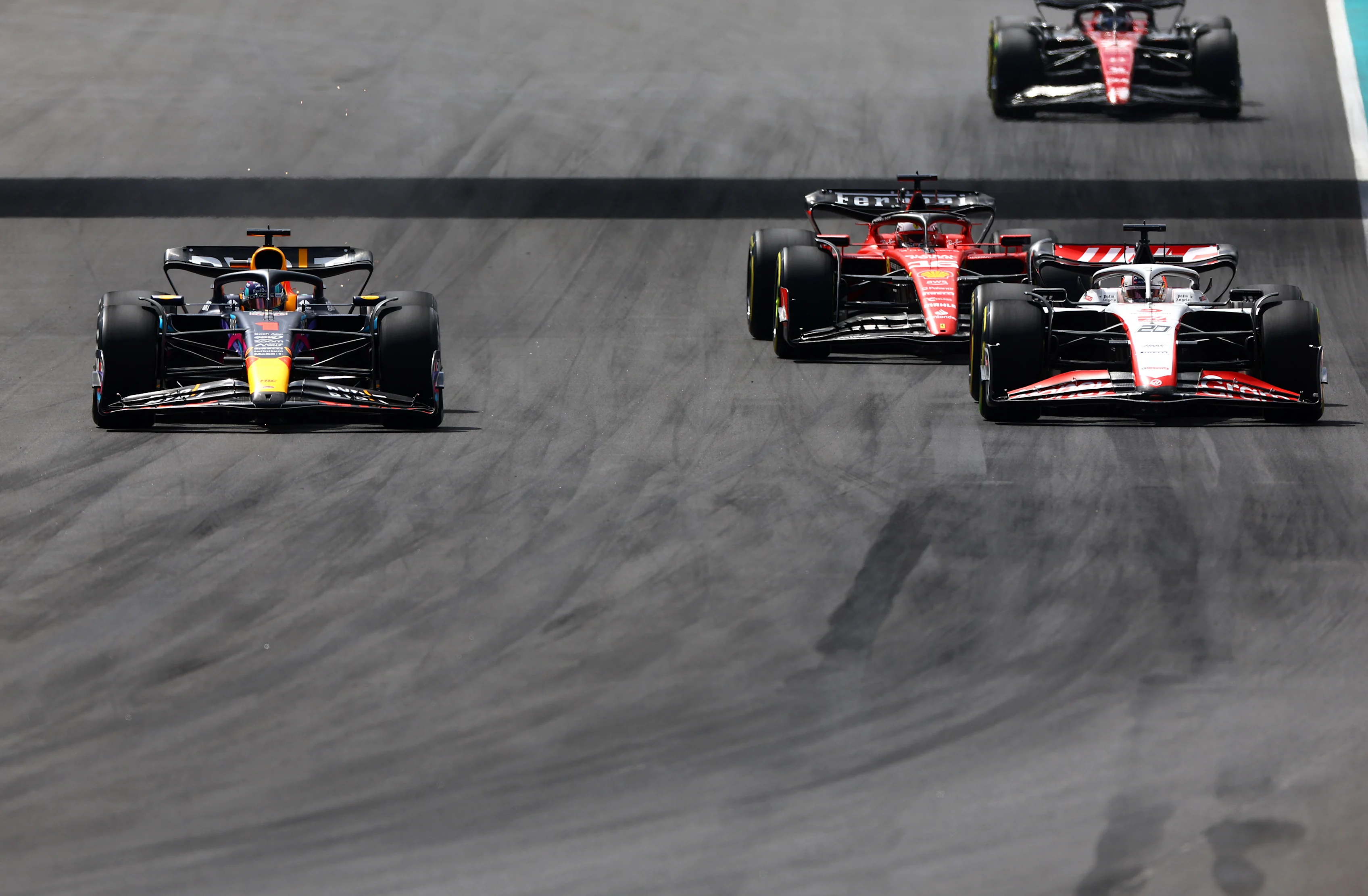 MIAMI, FLORIDA - MAY 07: Max Verstappen of the Netherlands driving the (1) Oracle Red Bull Racing