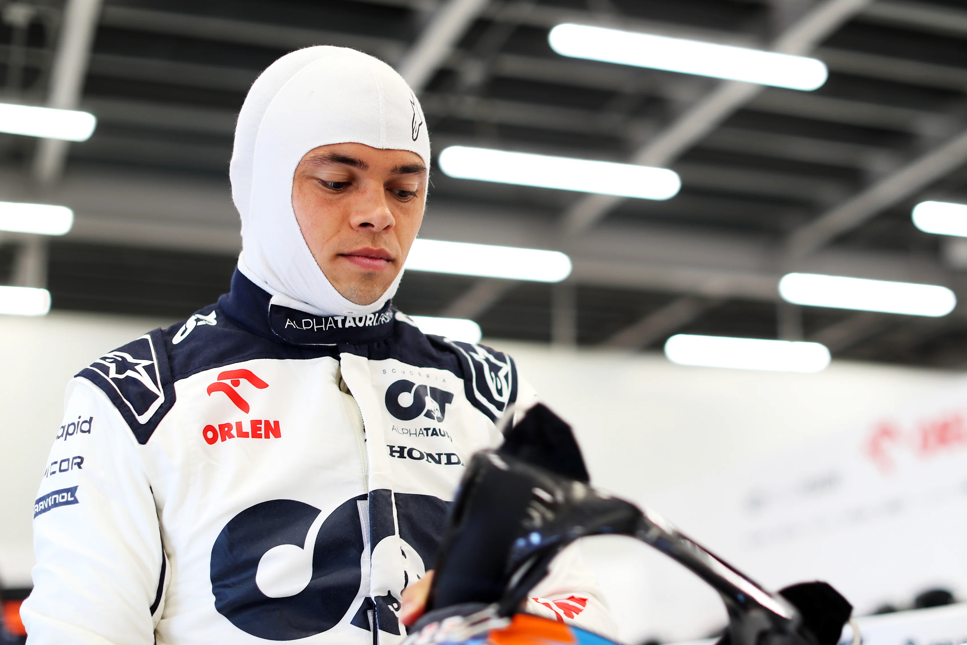 JEDDAH, SAUDI ARABIA - MARCH 17: Nyck de Vries of Netherlands and Scuderia AlphaTauri prepares to