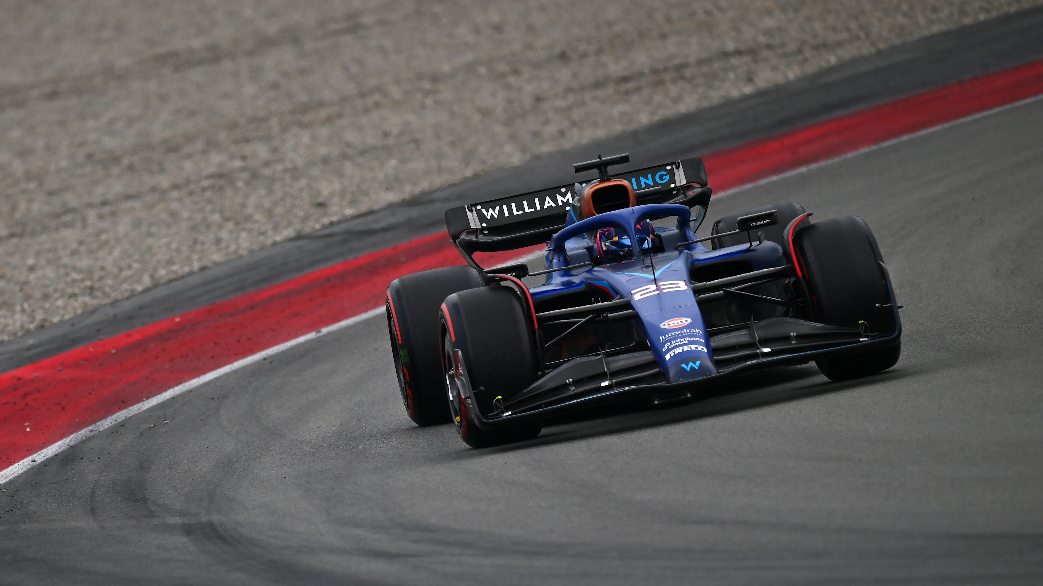 BARCELONA, SPAIN - JUNE 03: Alexander Albon of Thailand driving the (23) Williams FW45 Mercedes on