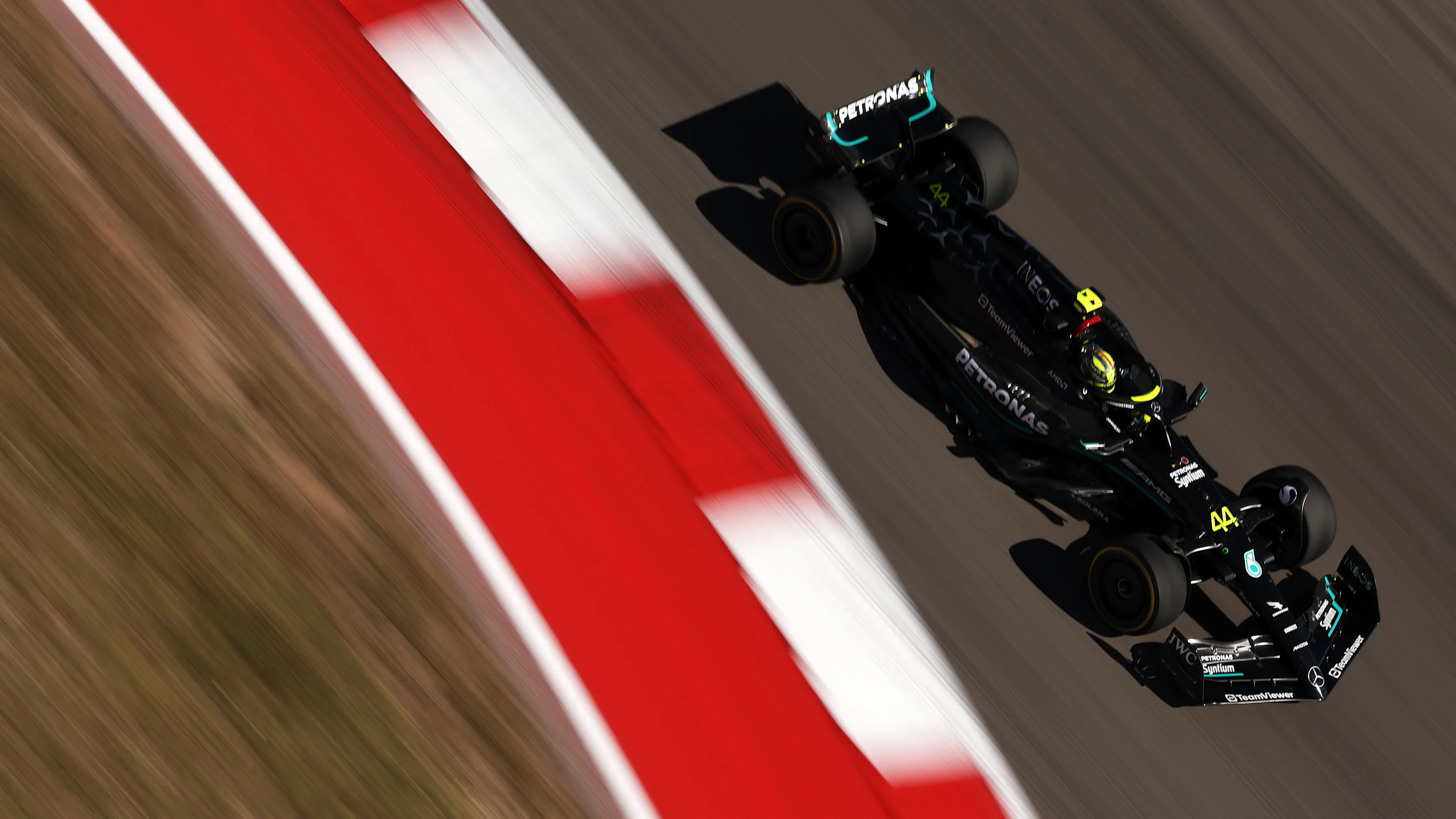 AUSTIN, TEXAS - OCTOBER 22: Lewis Hamilton of Great Britain driving the (44) Mercedes AMG Petronas