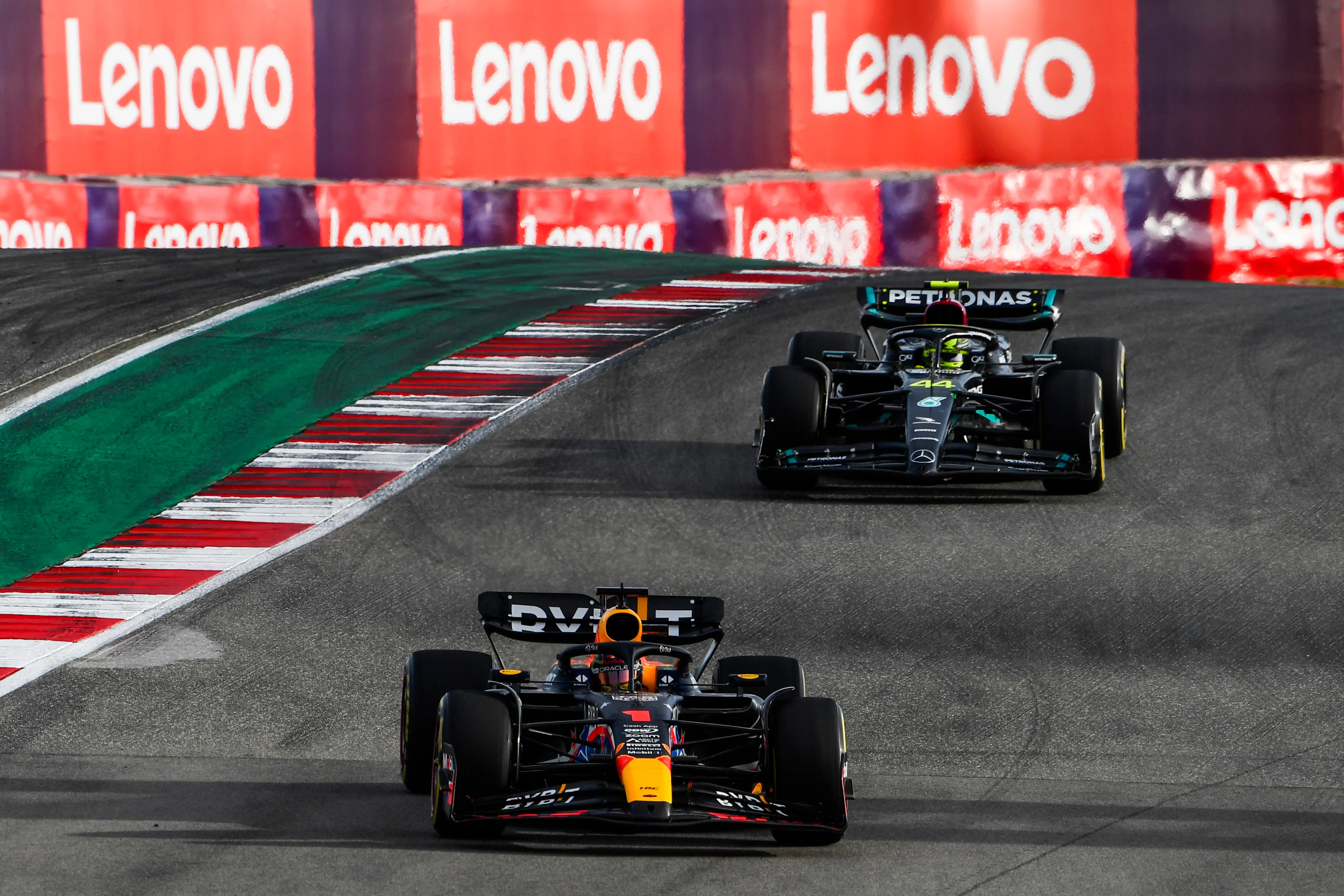 AUSTIN, TEXAS - OCTOBER 21: Max Verstappen of the Netherlands driving the (1) Oracle Red Bull