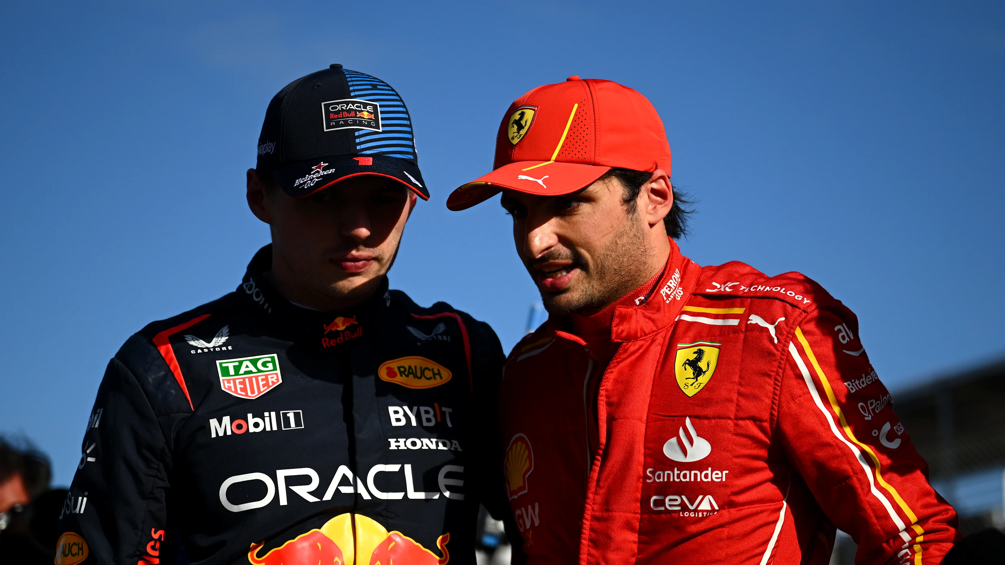 MELBOURNE, AUSTRALIA - MARCH 23: Pole position qualifier Max Verstappen of the Netherlands and
