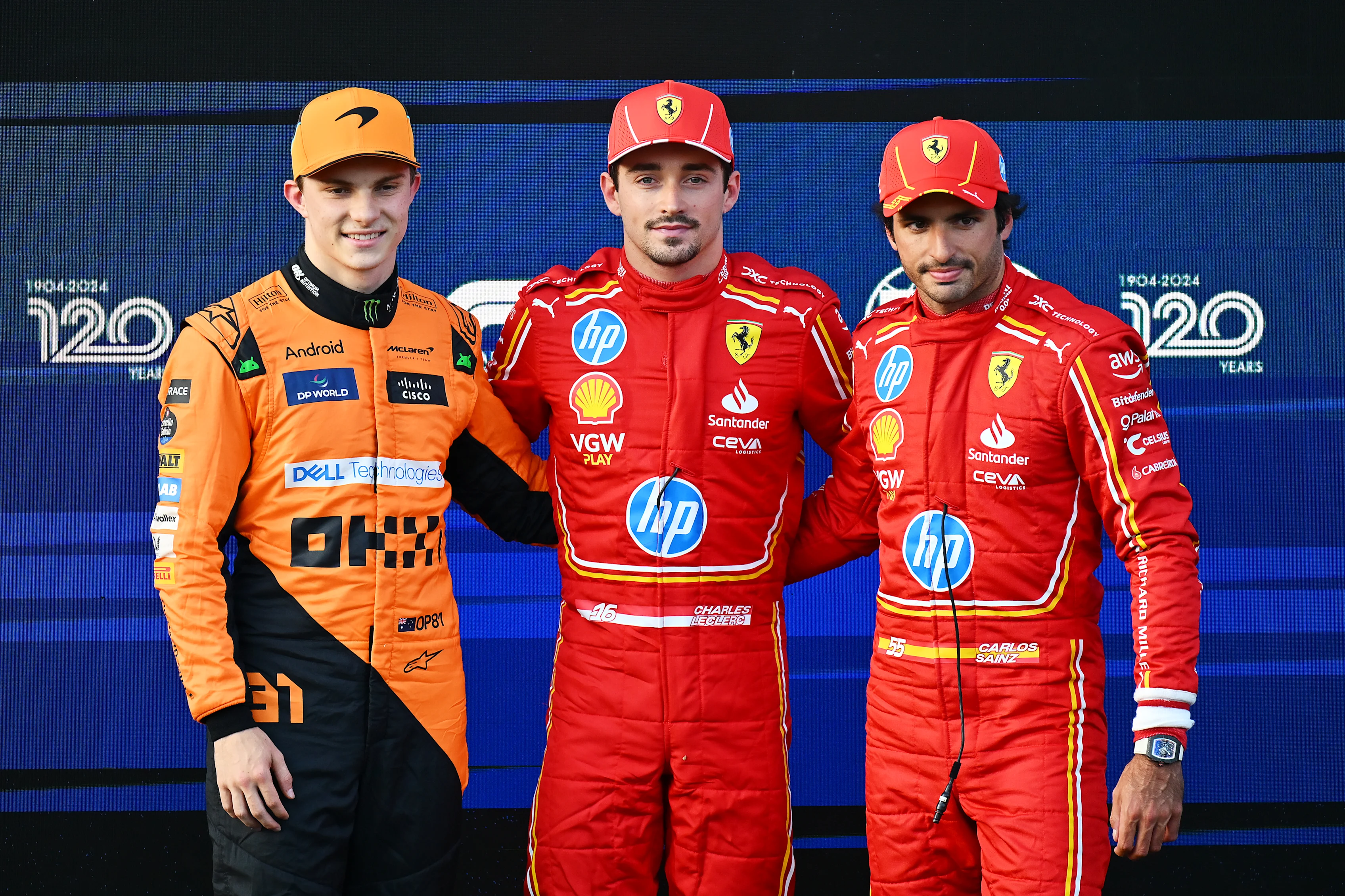 BAKU, AZERBAIJAN - SEPTEMBER 14: Pole position qualifier Charles Leclerc of Monaco and Ferrari,