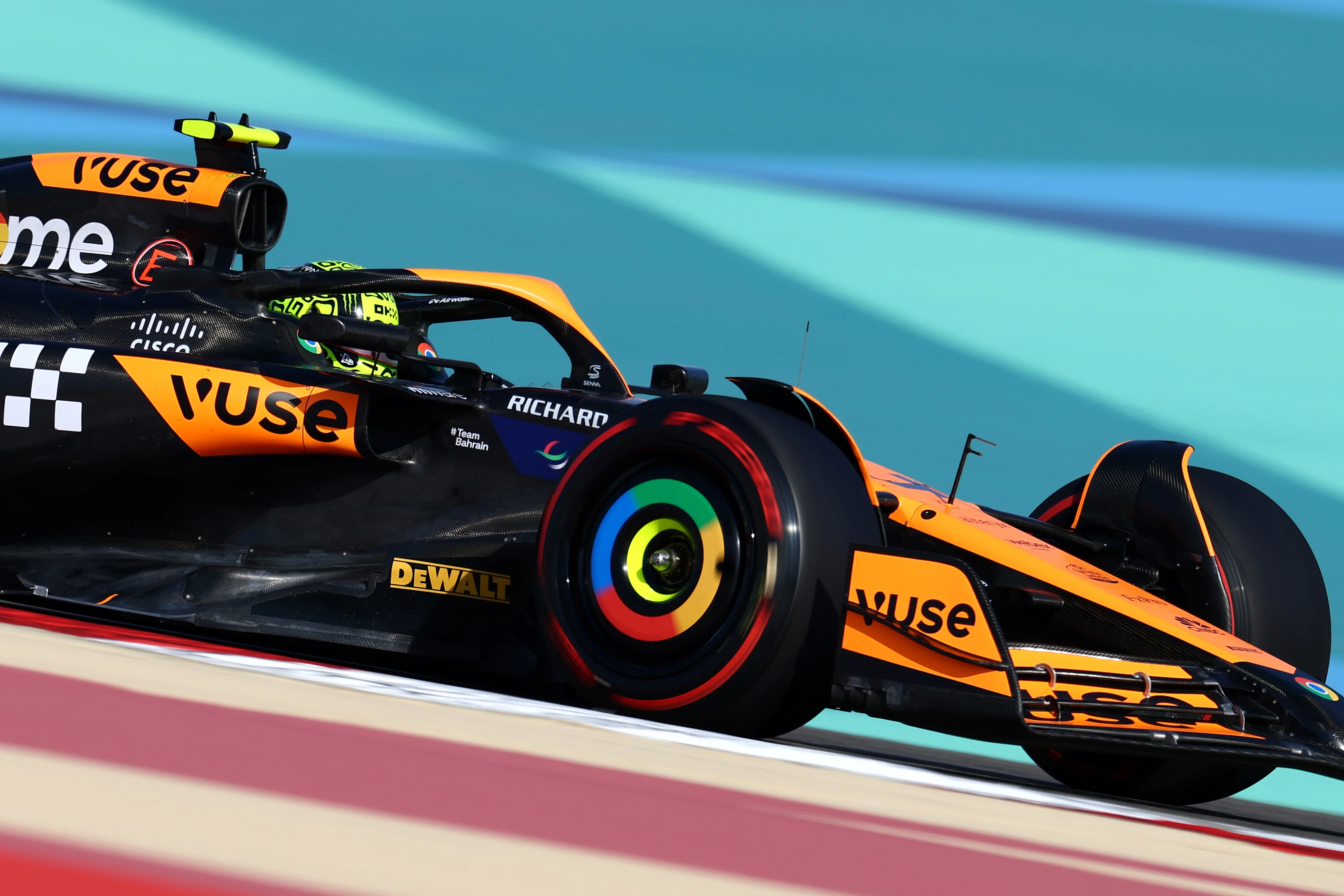 BAHRAIN, BAHRAIN - FEBRUARY 29: Lando Norris of Great Britain driving the (4) McLaren MCL38
