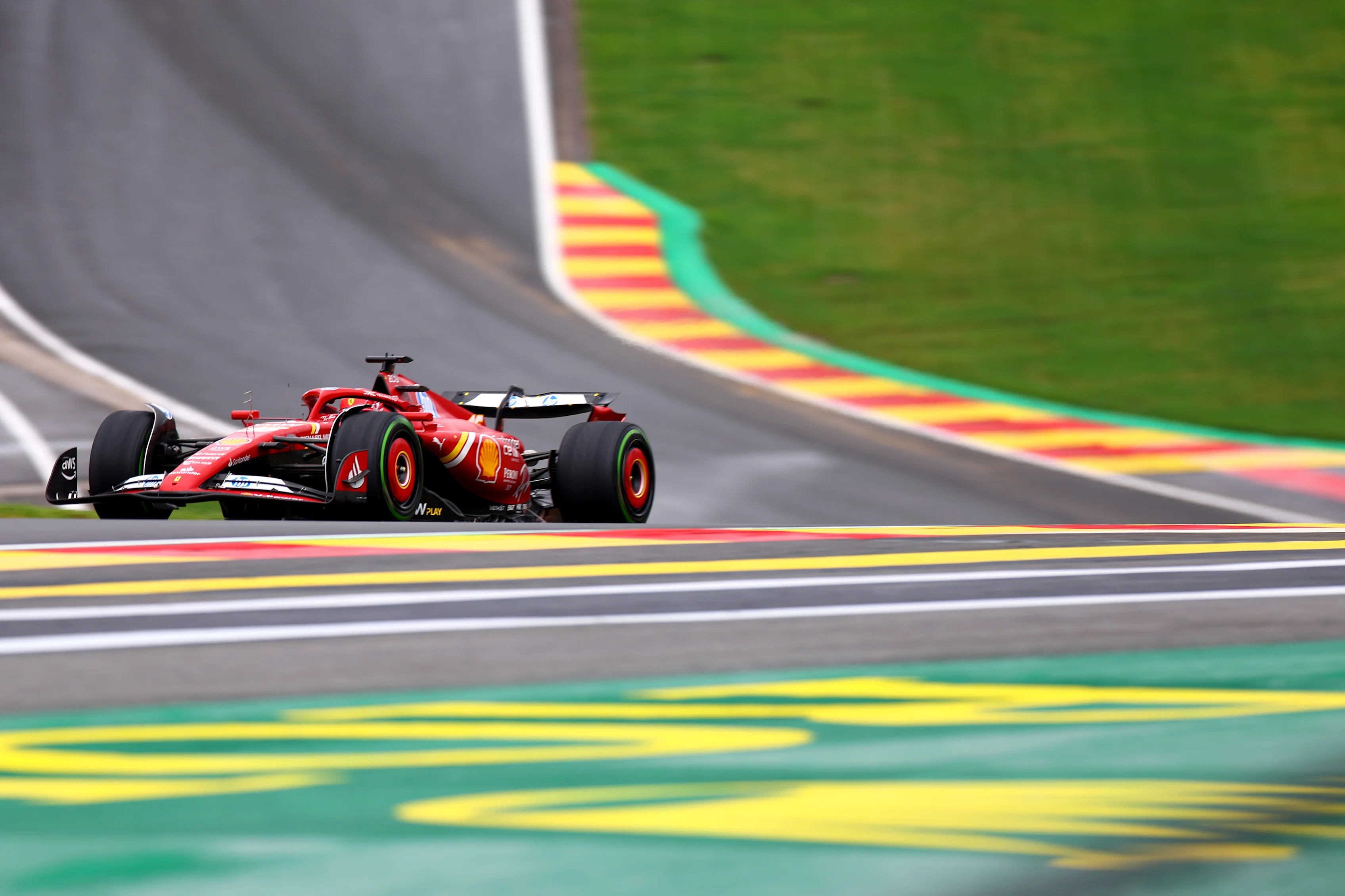 SPA, BELGIUM - JULY 27: Charles Leclerc of Monaco driving the (16) Ferrari SF-24 on track during