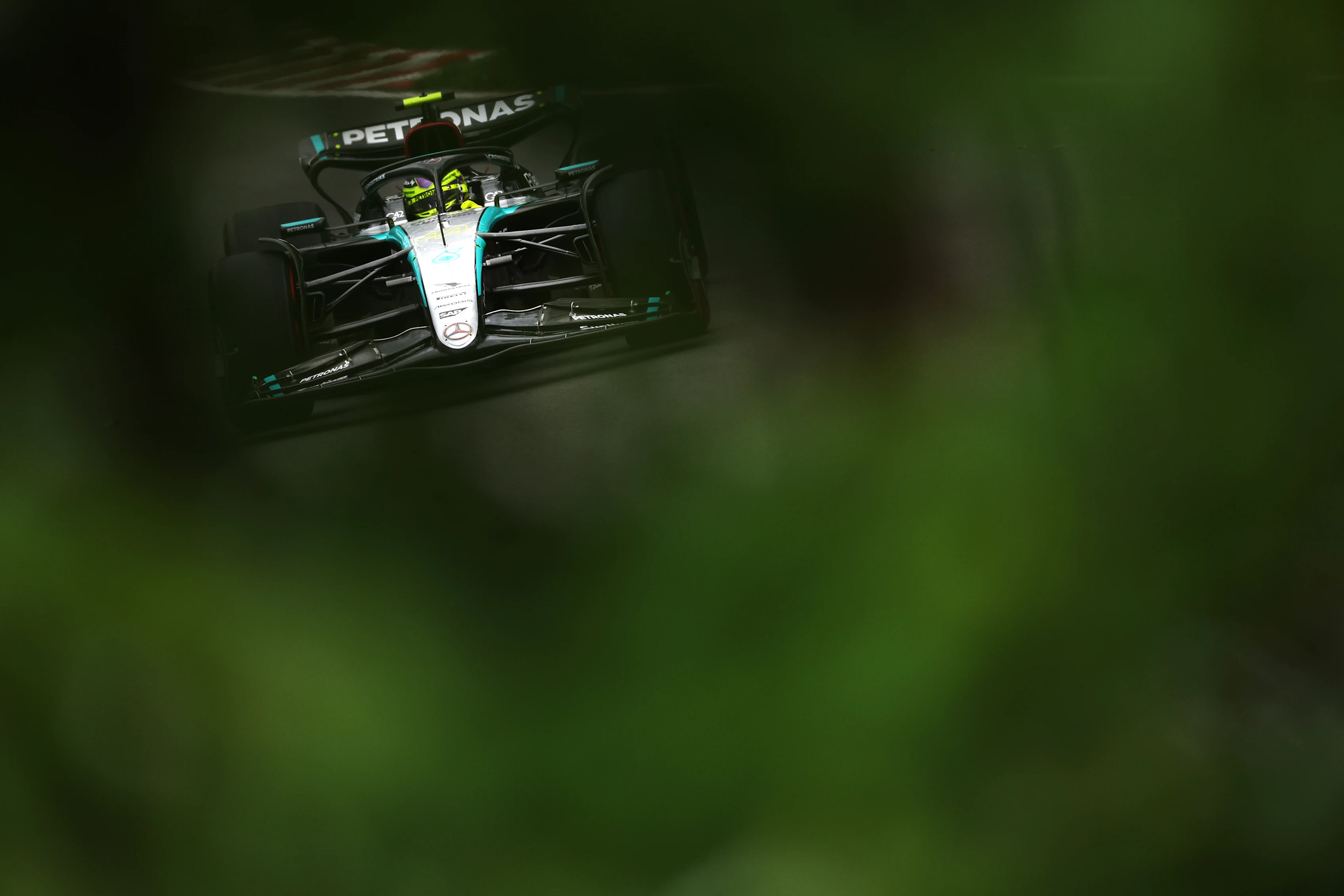 MONTREAL, QUEBEC - JUNE 07: Lewis Hamilton of Great Britain driving the (44) Mercedes AMG Petronas F1 Team W15 on track during practice ahead of the F1 Grand Prix of Canada at Circuit Gilles Villeneuve on June 07, 2024 in Montreal, Quebec. (Photo by Jared C. Tilton - Formula 1/Formula 1 via Getty Images)
