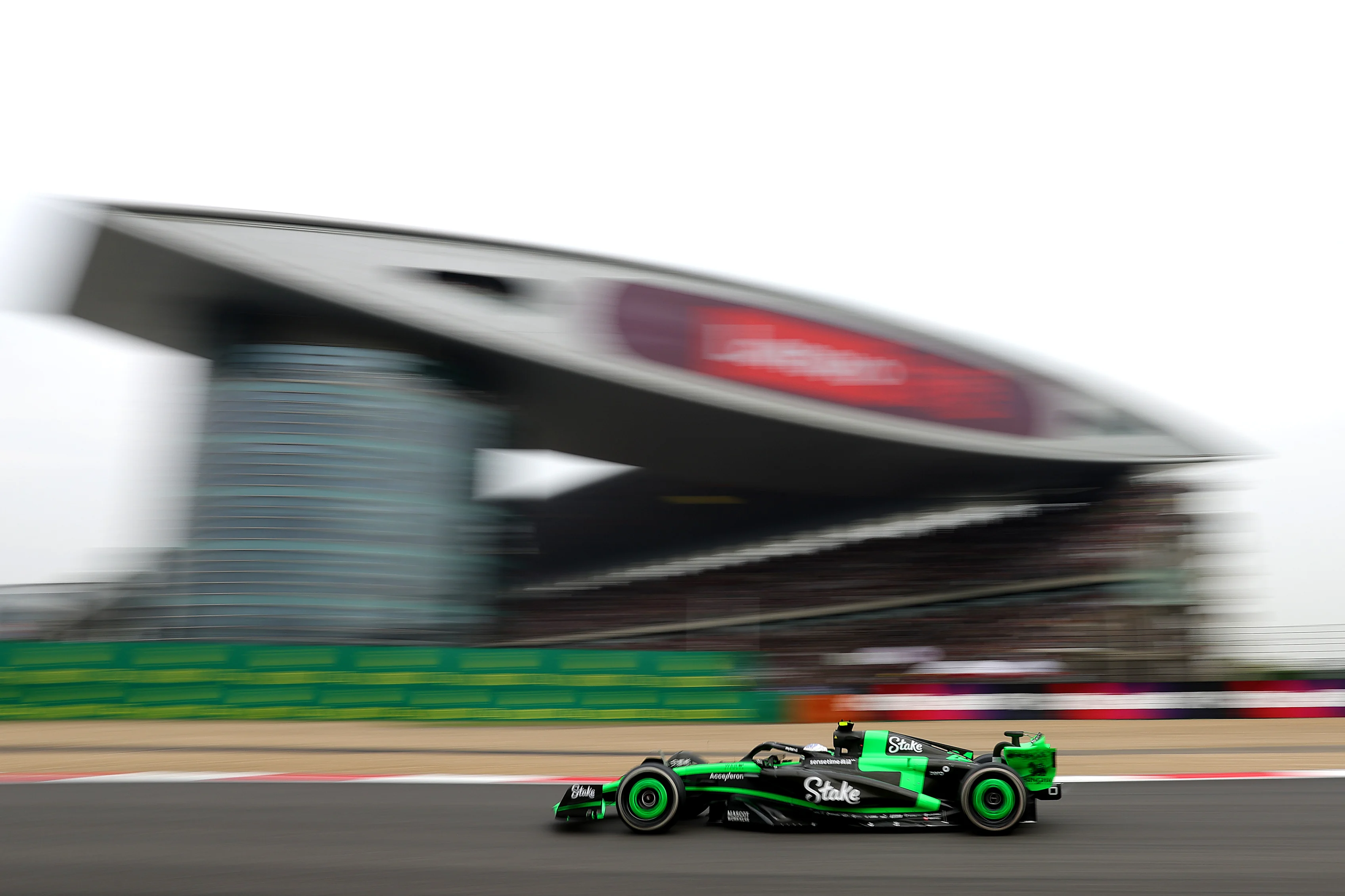 SHANGHAI, CHINA - APRIL 21: Zhou Guanyu of China driving the (24) Kick Sauber C44 Ferrari on track