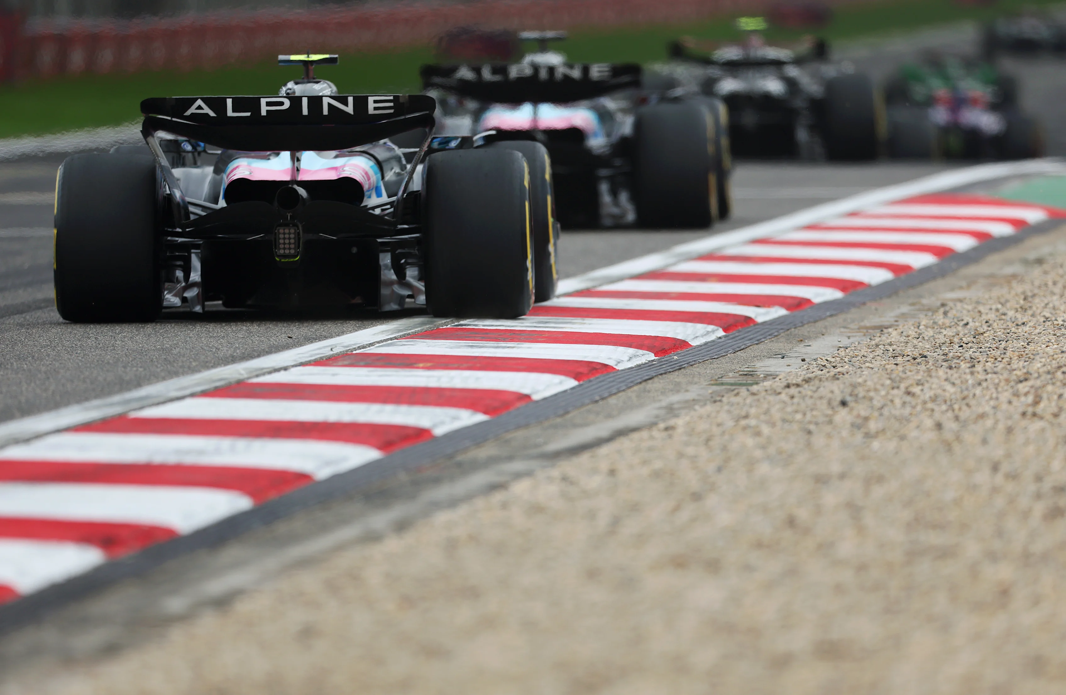 SHANGHAI, CHINA - APRIL 20: Pierre Gasly of France driving the (10) Alpine F1 A524 Renault follows Esteban Ocon of France driving the (31) Alpine F1 A524 Renault on track during the Sprint ahead of the F1 Grand Prix of China at Shanghai International Circuit on April 20, 2024 in Shanghai, China. (Photo by Lintao Zhang/Getty Images )