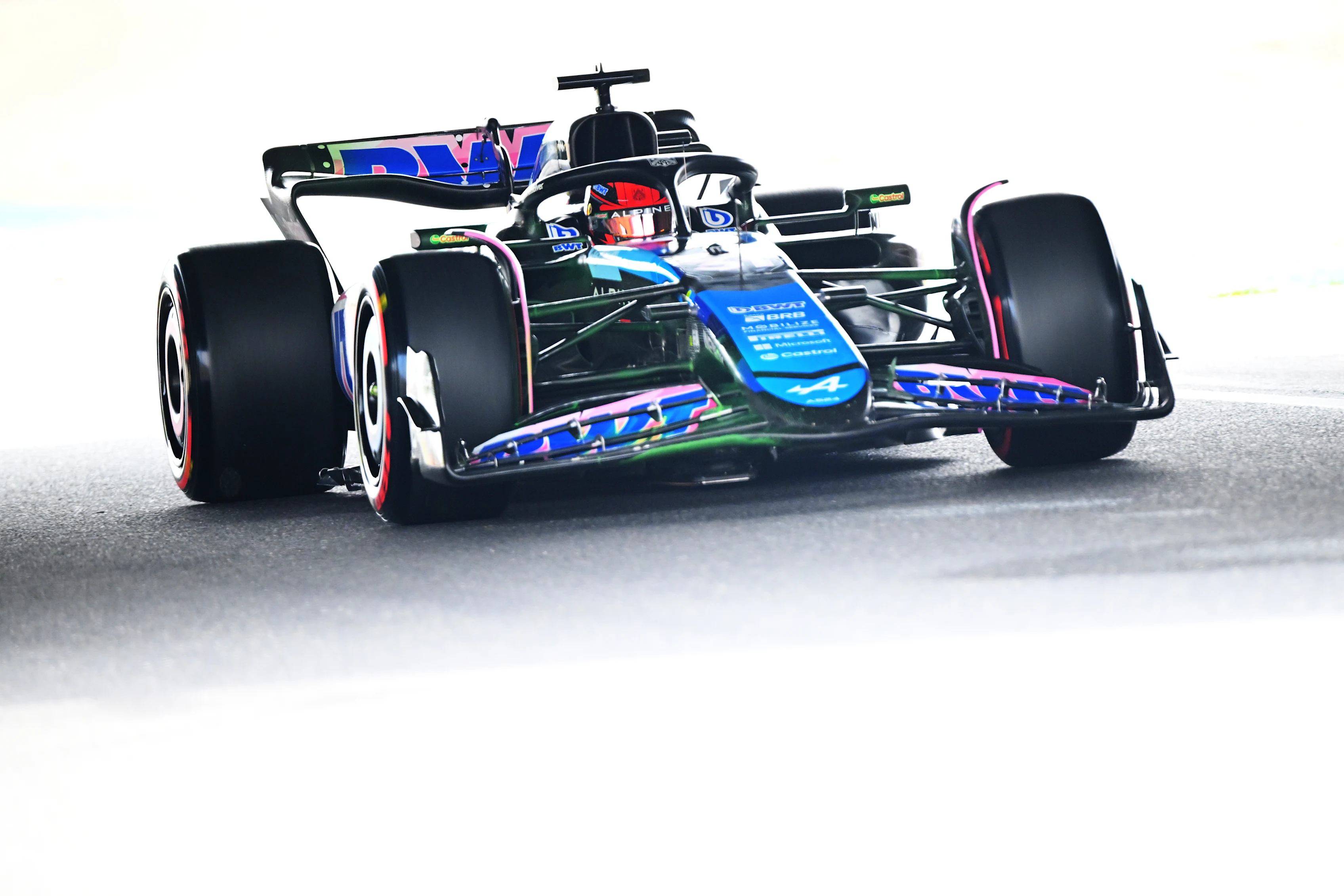 SUZUKA, JAPAN - APRIL 06: Esteban Ocon of France driving the (31) Alpine F1 A524 Renault on track during final practice ahead of the F1 Grand Prix of Japan at Suzuka International Racing Course on April 06, 2024 in Suzuka, Japan. (Photo by Clive Mason/Getty Images)