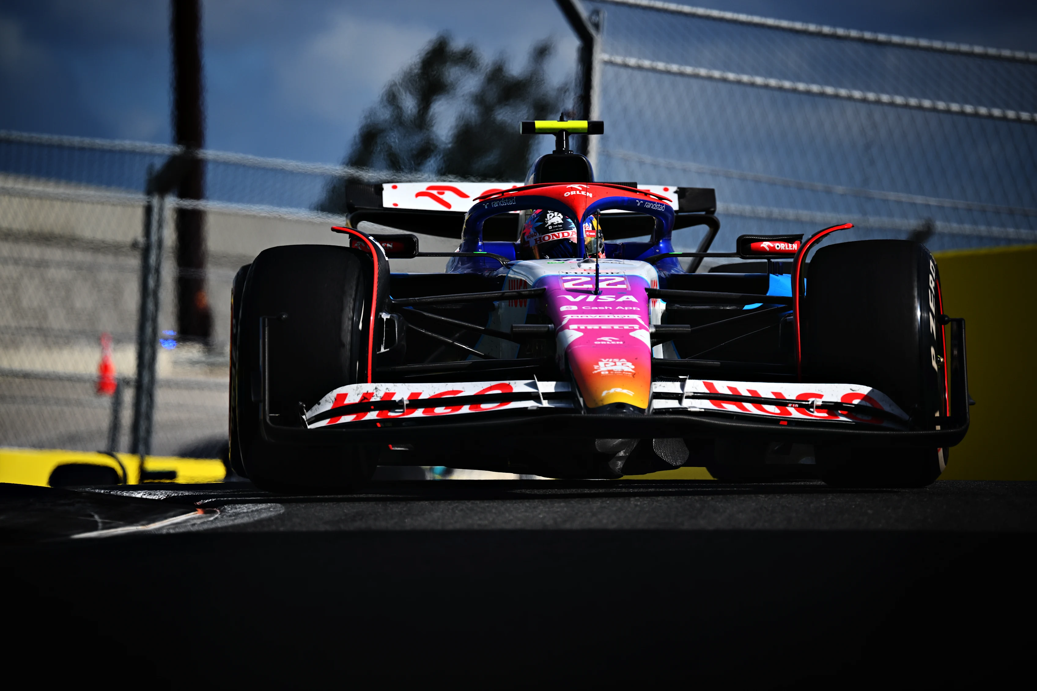 MIAMI, FLORIDA - MAY 05: Yuki Tsunoda of Japan driving the (22) Visa Cash App RB VCARB 01 on track during the F1 Grand Prix of Miami at Miami International Autodrome on May 05, 2024 in Miami, Florida. (Photo by Clive Mason/Getty Images)