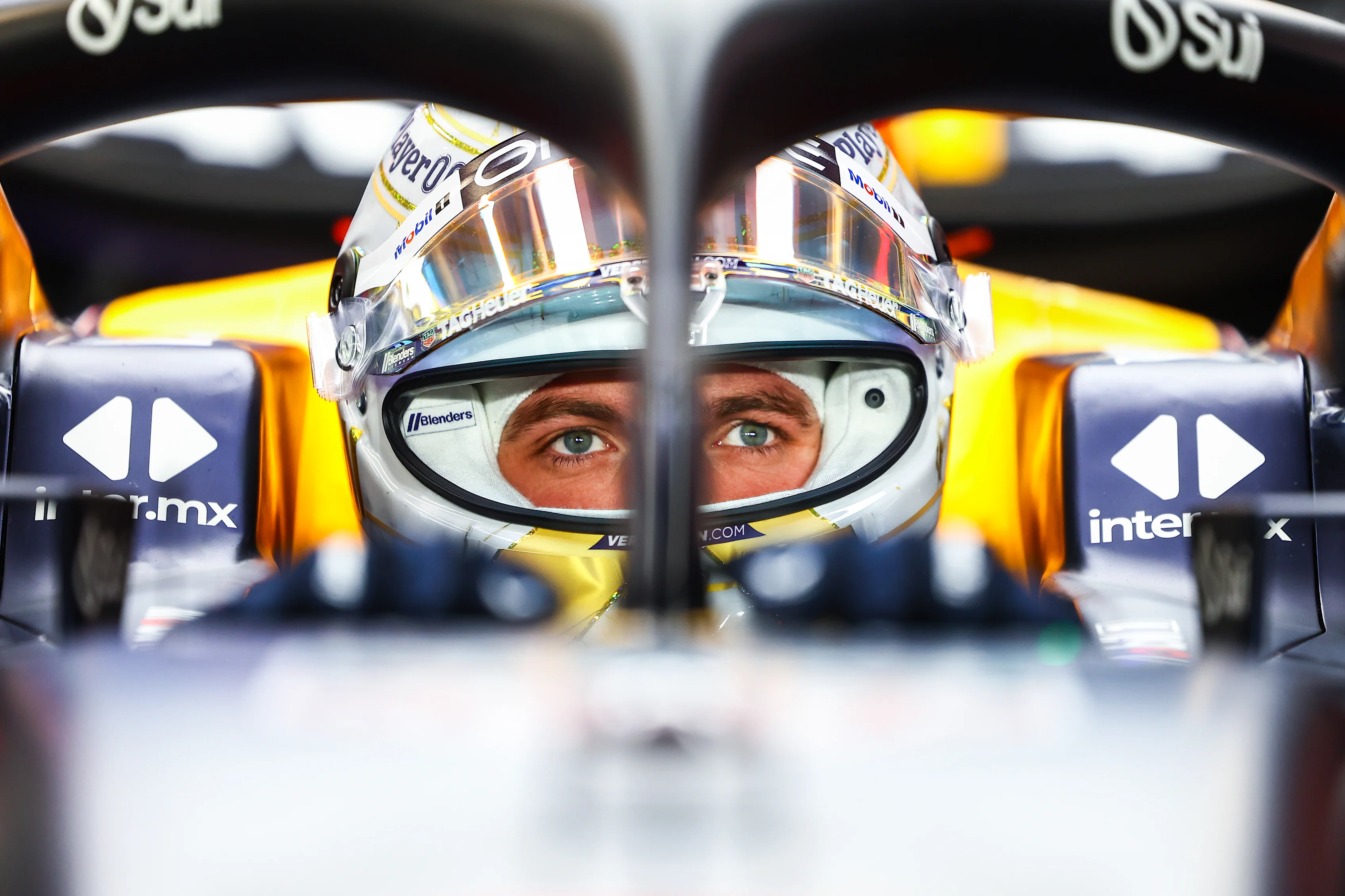 LUSAIL CITY, QATAR - NOVEMBER 29: Max Verstappen of the Netherlands and Oracle Red Bull Racing prepares to drive in the garage prior to Sprint Qualifying ahead of the F1 Grand Prix of Qatar at Lusail International Circuit on November 29, 2024 in Lusail City, Qatar. (Photo by Mark Thompson/Getty Images)