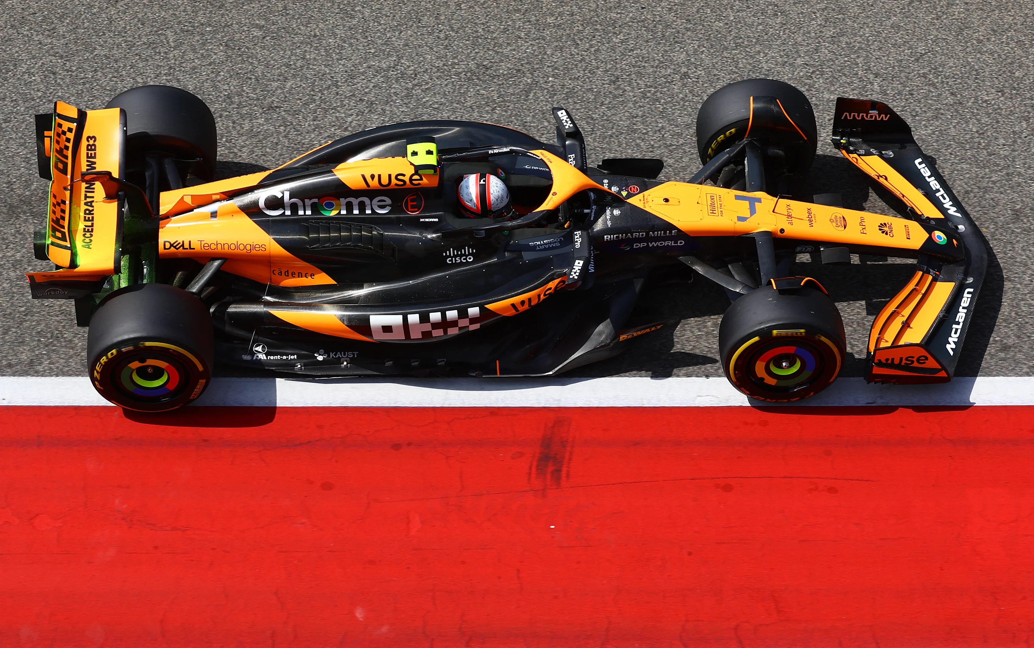 BAHRAIN, BAHRAIN - FEBRUARY 23: Lando Norris of Great Britain driving the (4) McLaren MCL38