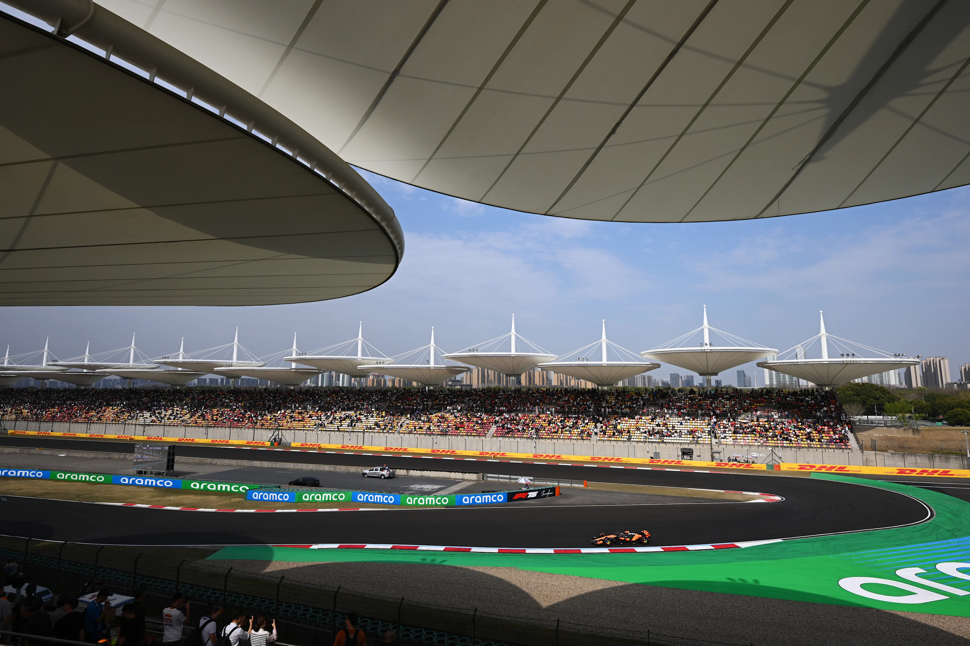 SHANGHAI, CHINA - MARCH 23: Oscar Piastri of Australia driving the (81) McLaren MCL39 Mercedes on