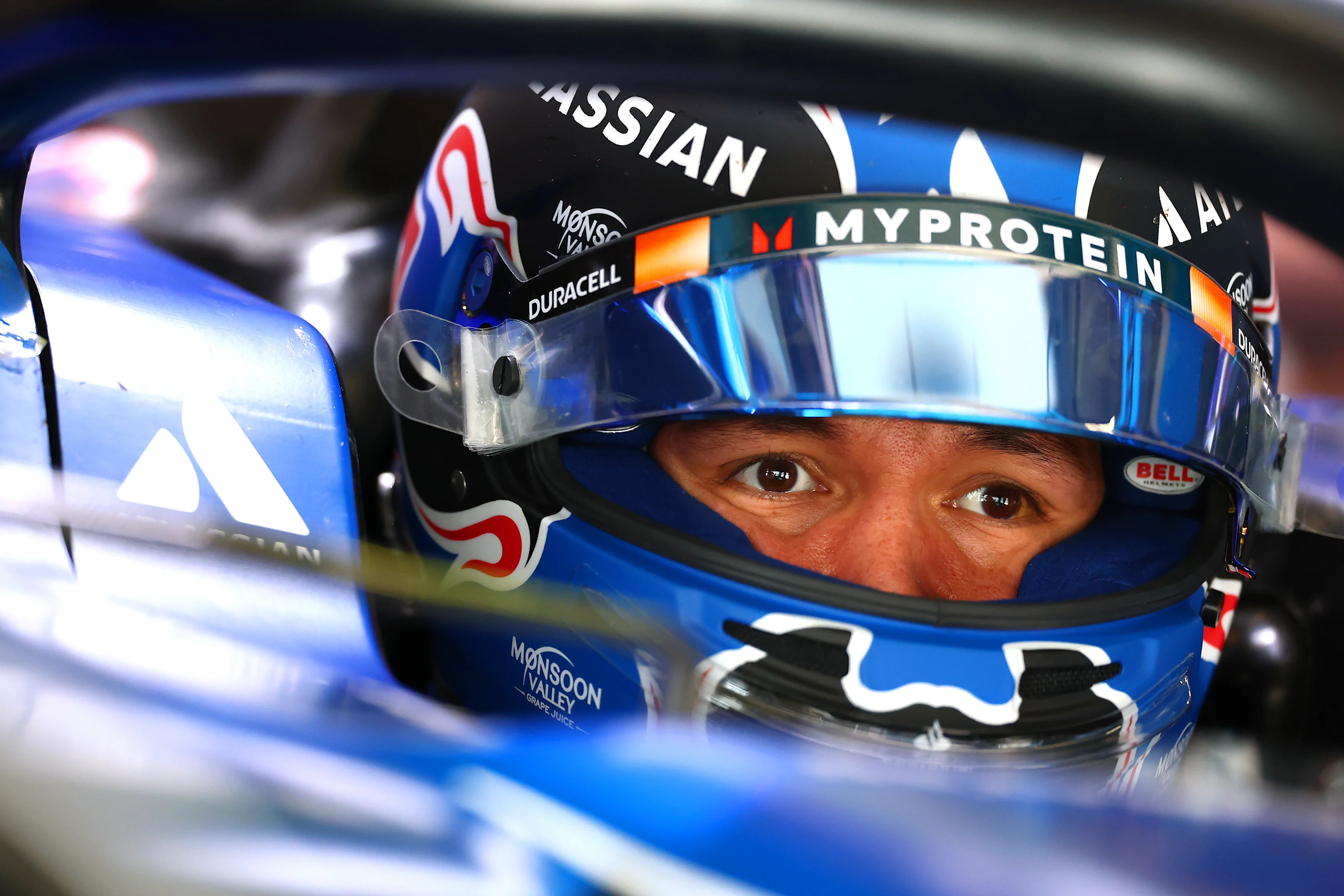 SHANGHAI, CHINA - MARCH 21: Alexander Albon of Thailand and Williams prior to during practice ahead of the F1 Grand Prix of China at Shanghai International Circuit on March 21, 2025 in Shanghai, China. (Photo by Clive Rose/Getty Images)