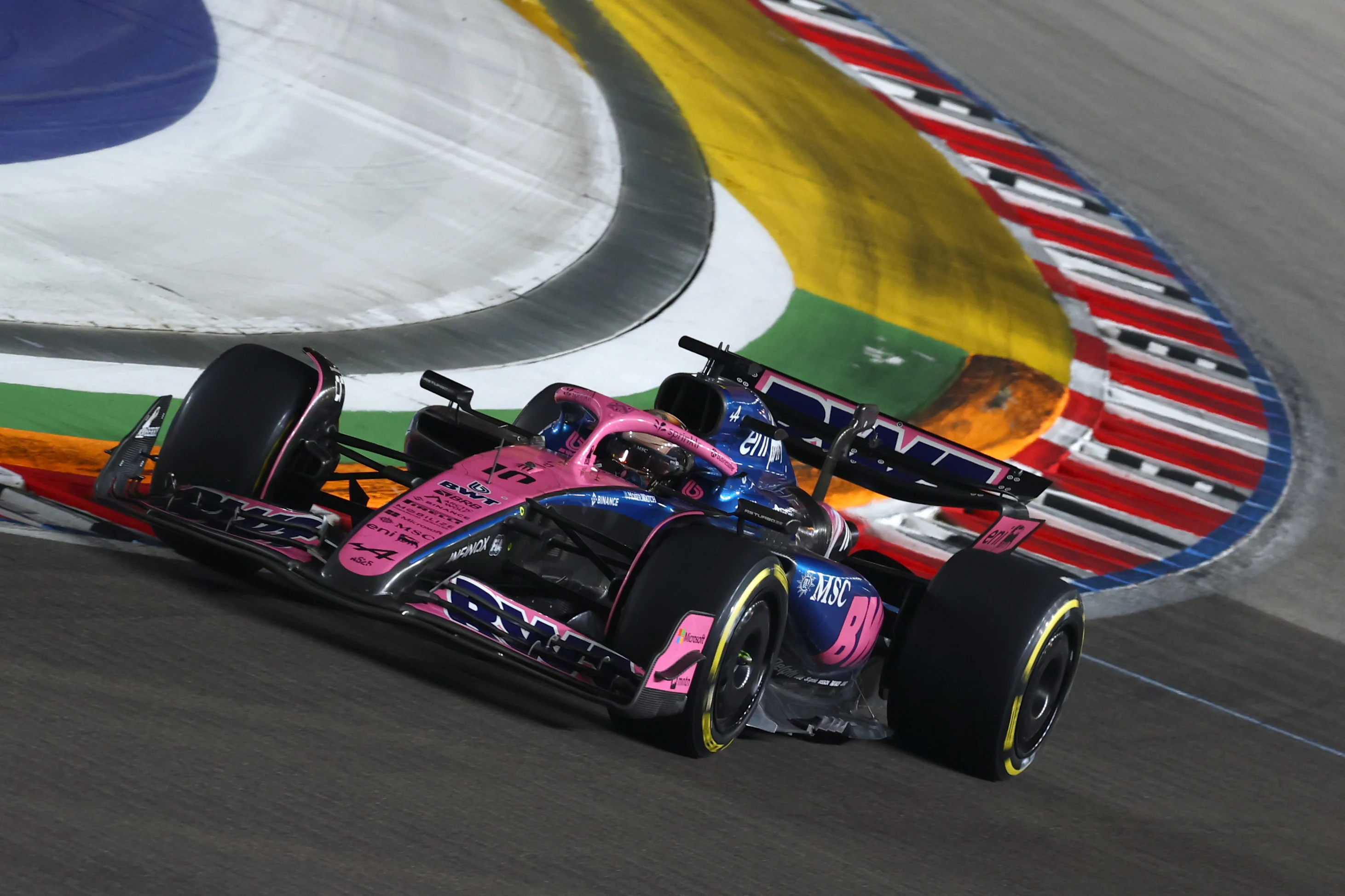 SINGAPORE, SINGAPORE - OCTOBER 05: Pierre Gasly of France driving the (10) Alpine F1 A525 Renault