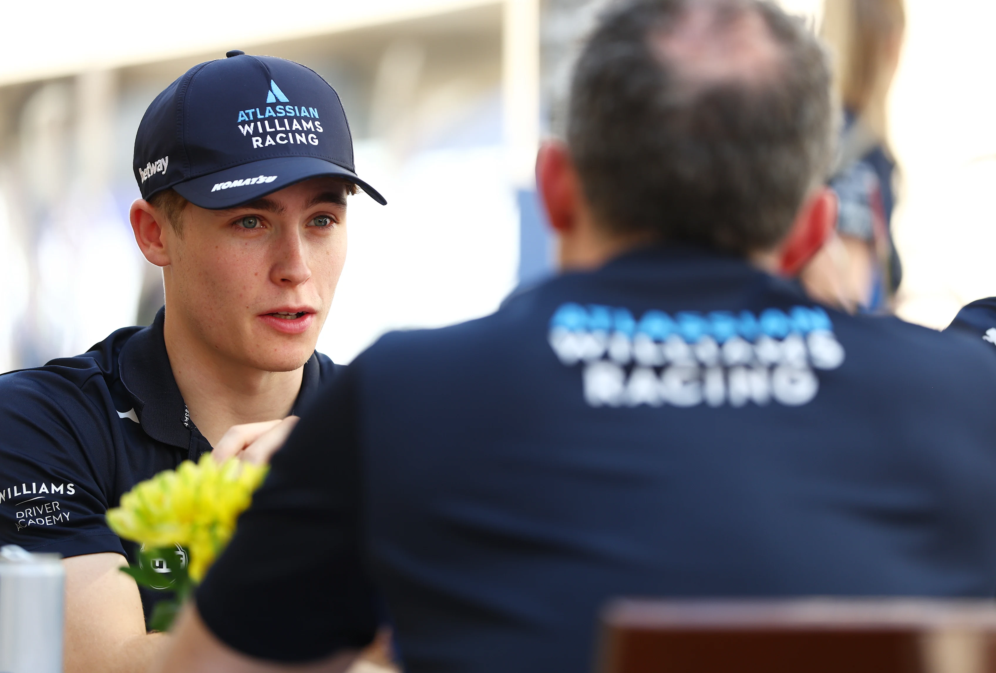 ABU DHABI, UNITED ARAB EMIRATES - DECEMBER 04: Luke Browning of Great Britain and Williams talks