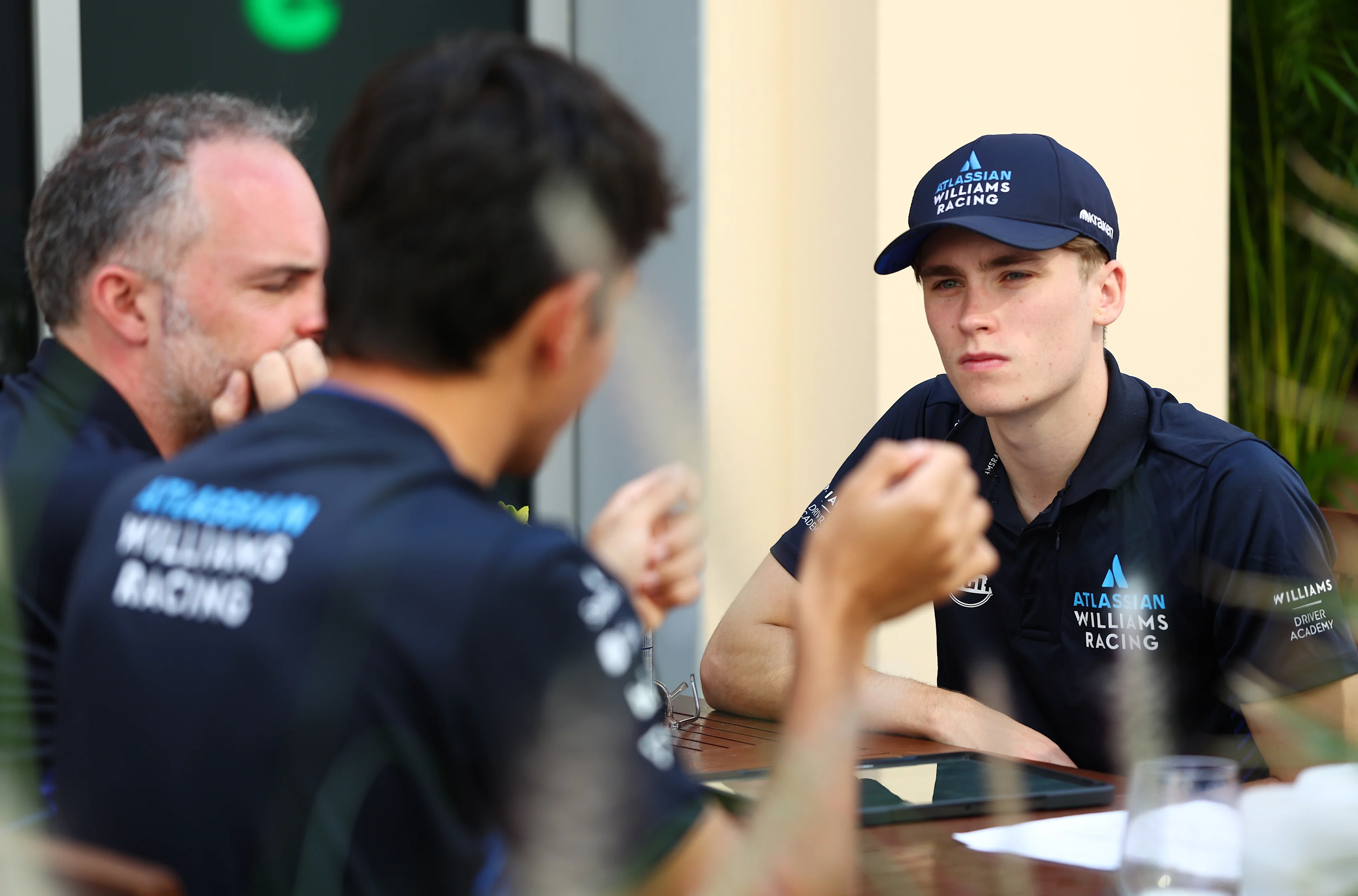 ABU DHABI, UNITED ARAB EMIRATES - DECEMBER 04: Luke Browning of Great Britain and Williams talks