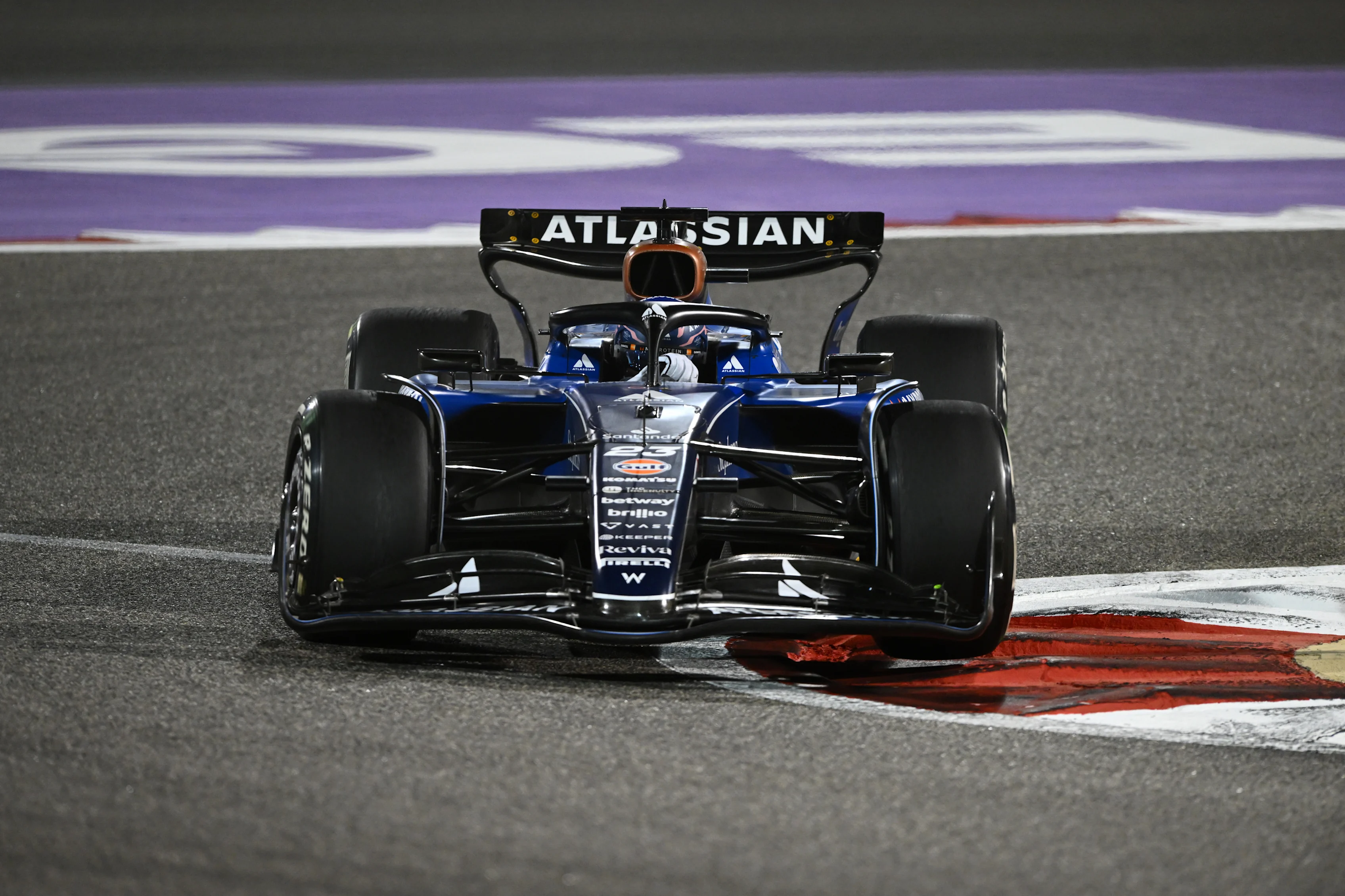 BAHRAIN, BAHRAIN - APRIL 13: Alexander Albon of Thailand driving the (23) Williams FW47 Mercedes on track during the F1 Grand Prix of Bahrain at Bahrain International Circuit on April 13, 2025 in Bahrain, Bahrain. (Photo by Rudy Carezzevoli/Getty Images)
