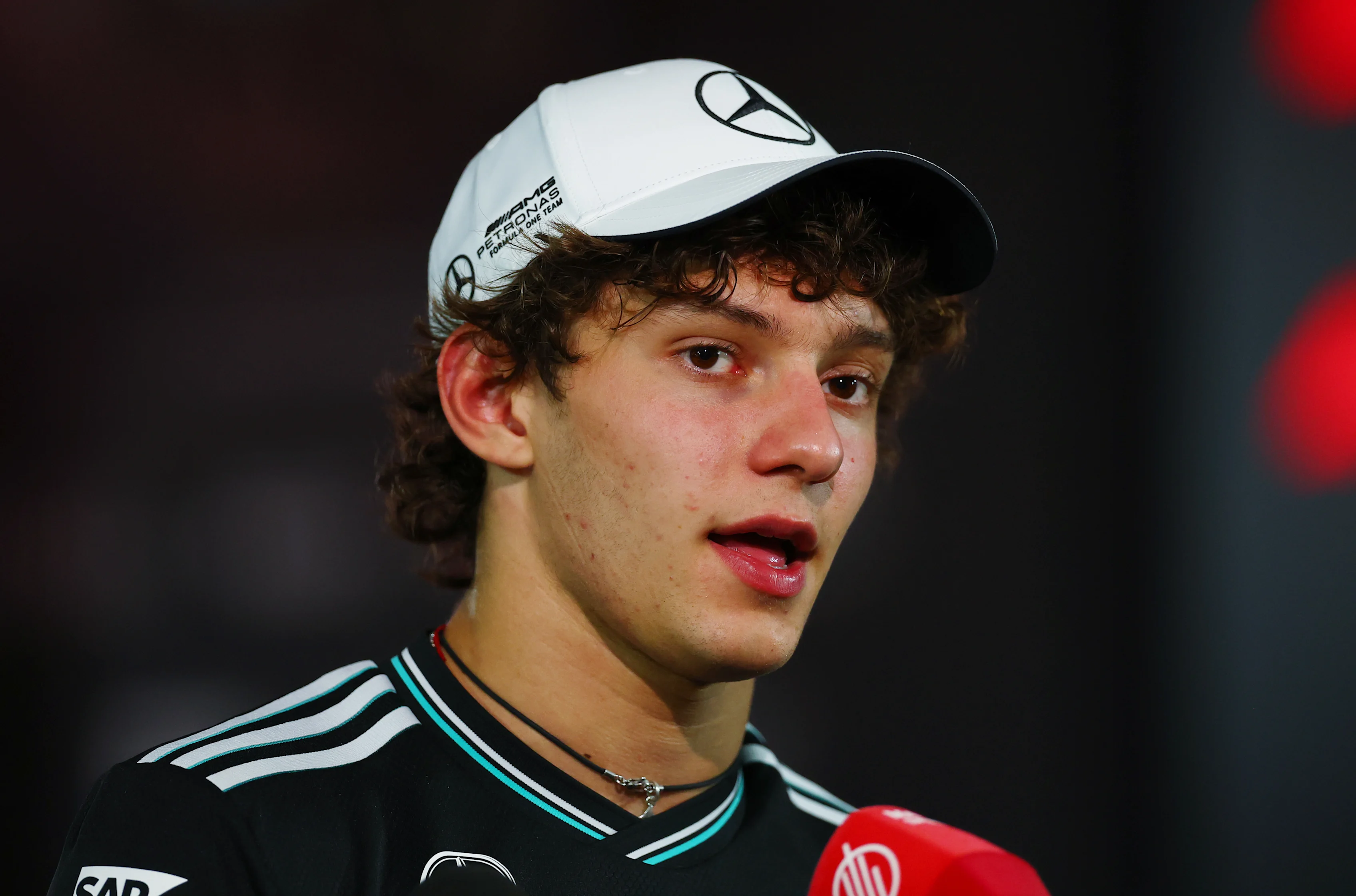 BAHRAIN, BAHRAIN - APRIL 12: Fourth placed qualifier Andrea Kimi Antonelli of Italy and Mercedes