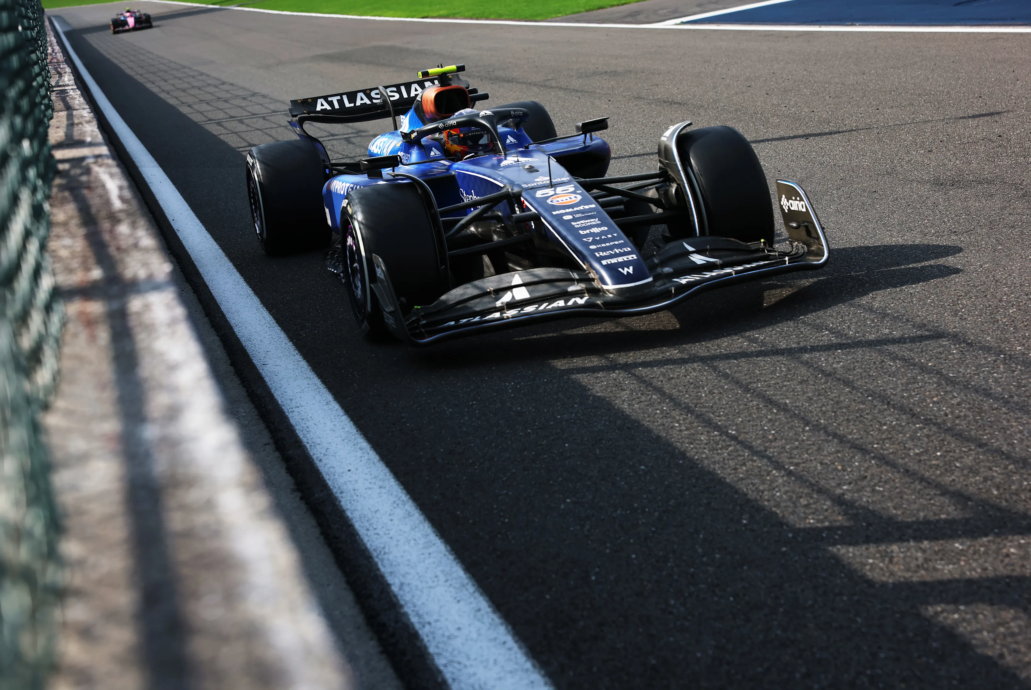SPA, BELGIUM - JULY 27: Carlos Sainz of Spain driving the (55) Williams FW47 Mercedes on track