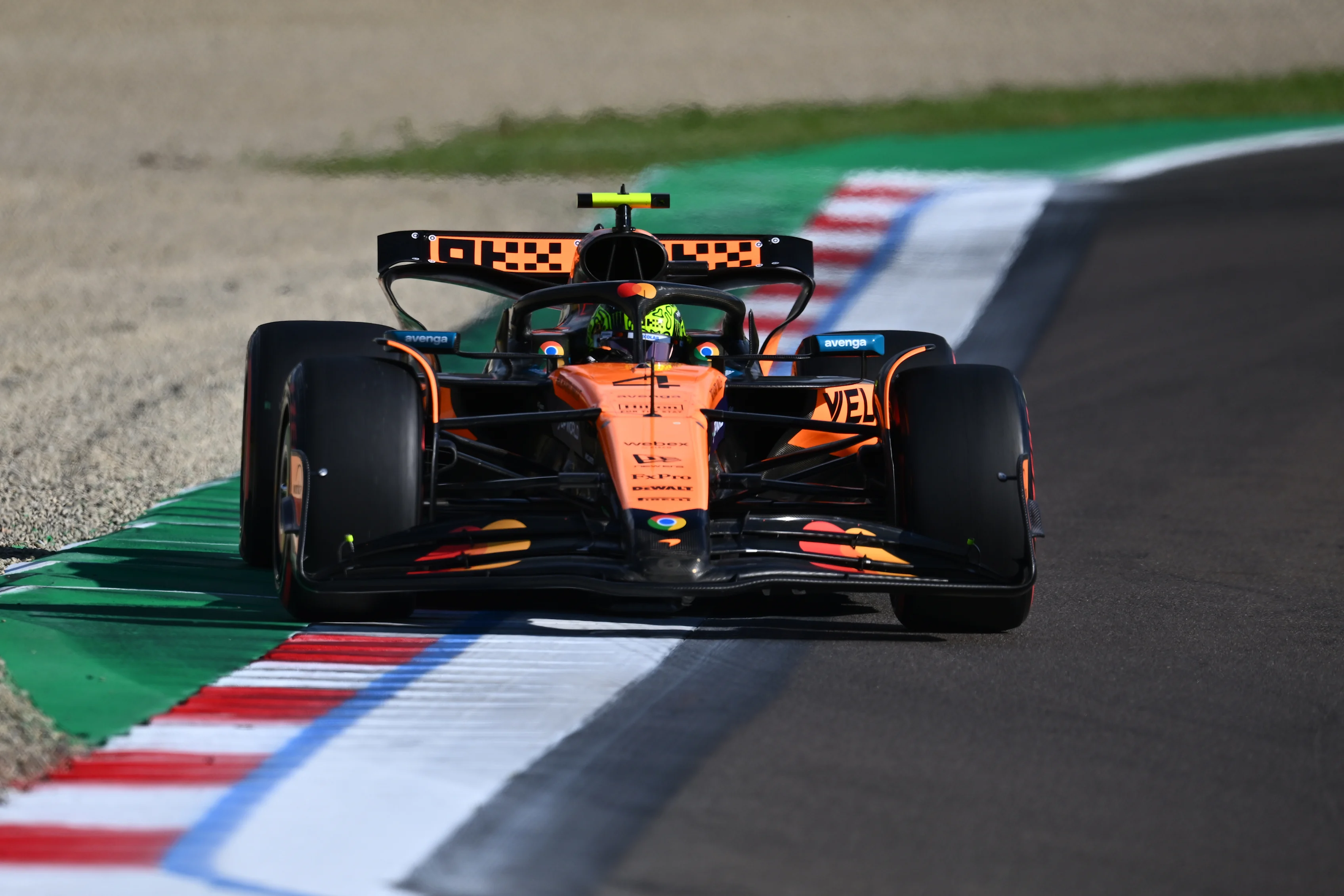 IMOLA, ITALY - MAY 17: Lando Norris of Great Britain driving the (4) McLaren MCL39 Mercedes on track during qualifying ahead of the F1 Grand Prix of Emilia-Romagna at Autodromo Internazionale Enzo e Dino Ferrari on May 17, 2025 in Imola, Italy. (Photo by James Sutton - Formula 1/Formula 1 via Getty Images)
