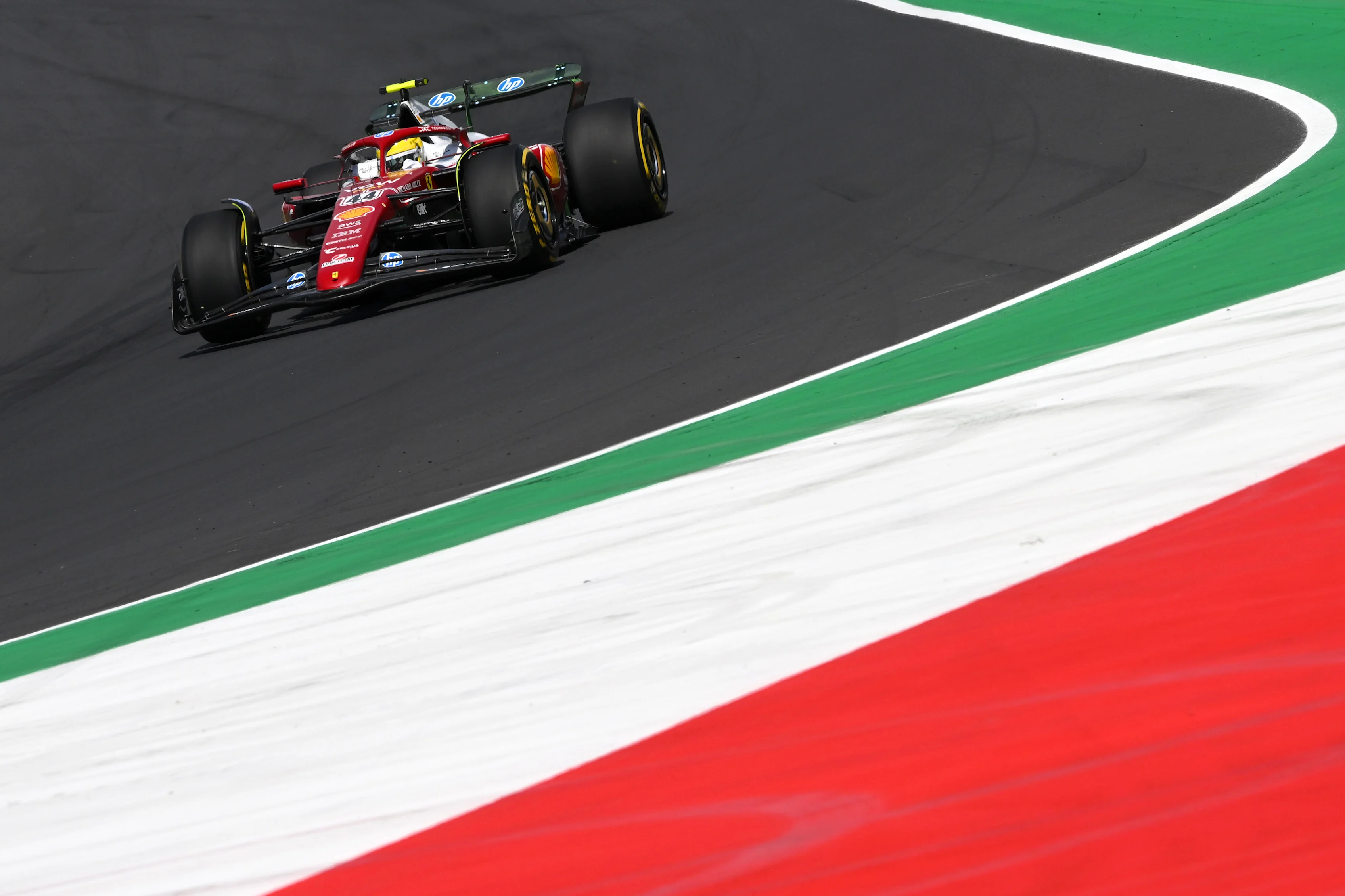 MONZA, ITALY - SEPTEMBER 05: Lewis Hamilton of Great Britain driving the (44) Scuderia Ferrari