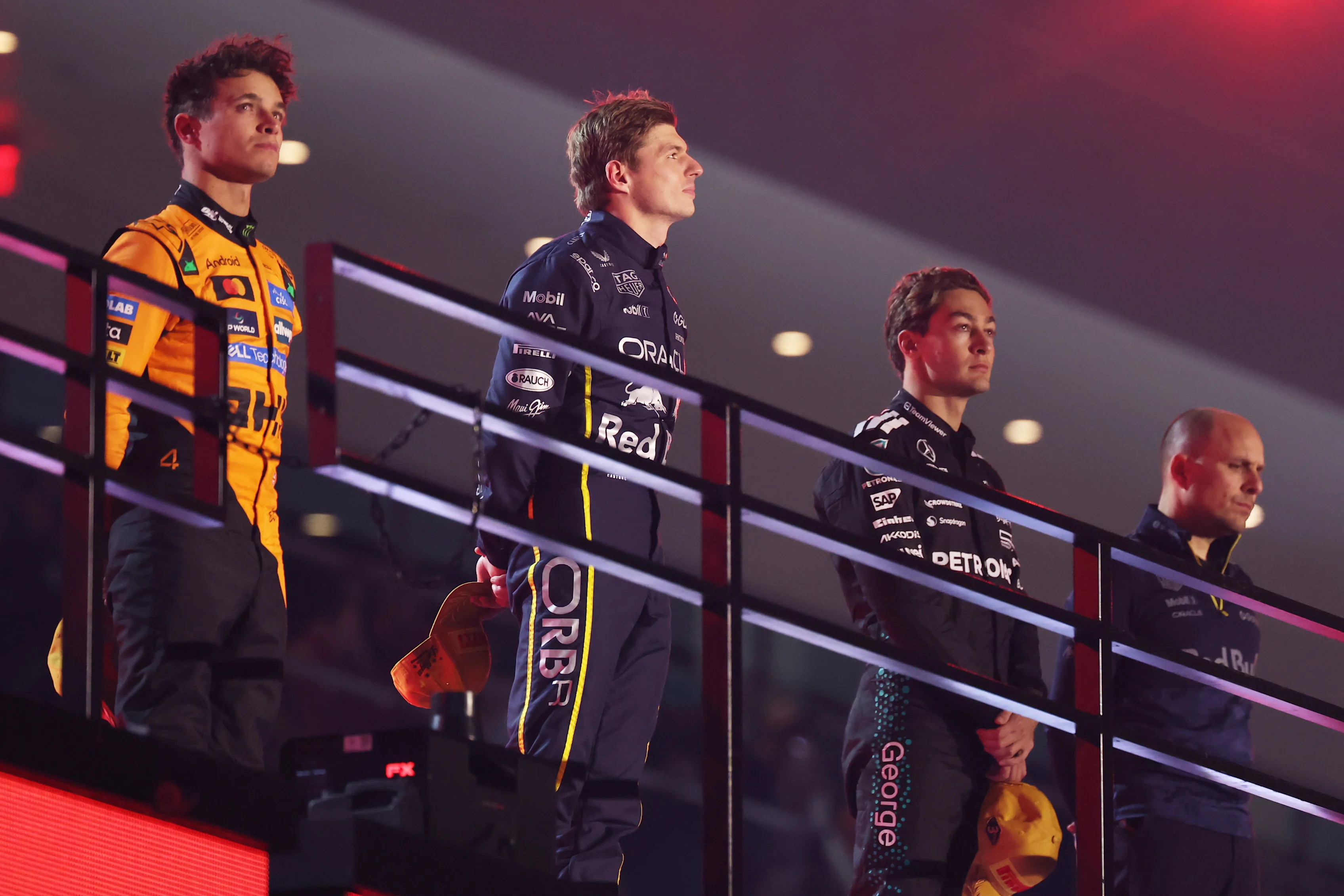 LAS VEGAS, NEVADA - NOVEMBER 22: Race winner Max Verstappen of the Netherlands and Oracle Red Bull