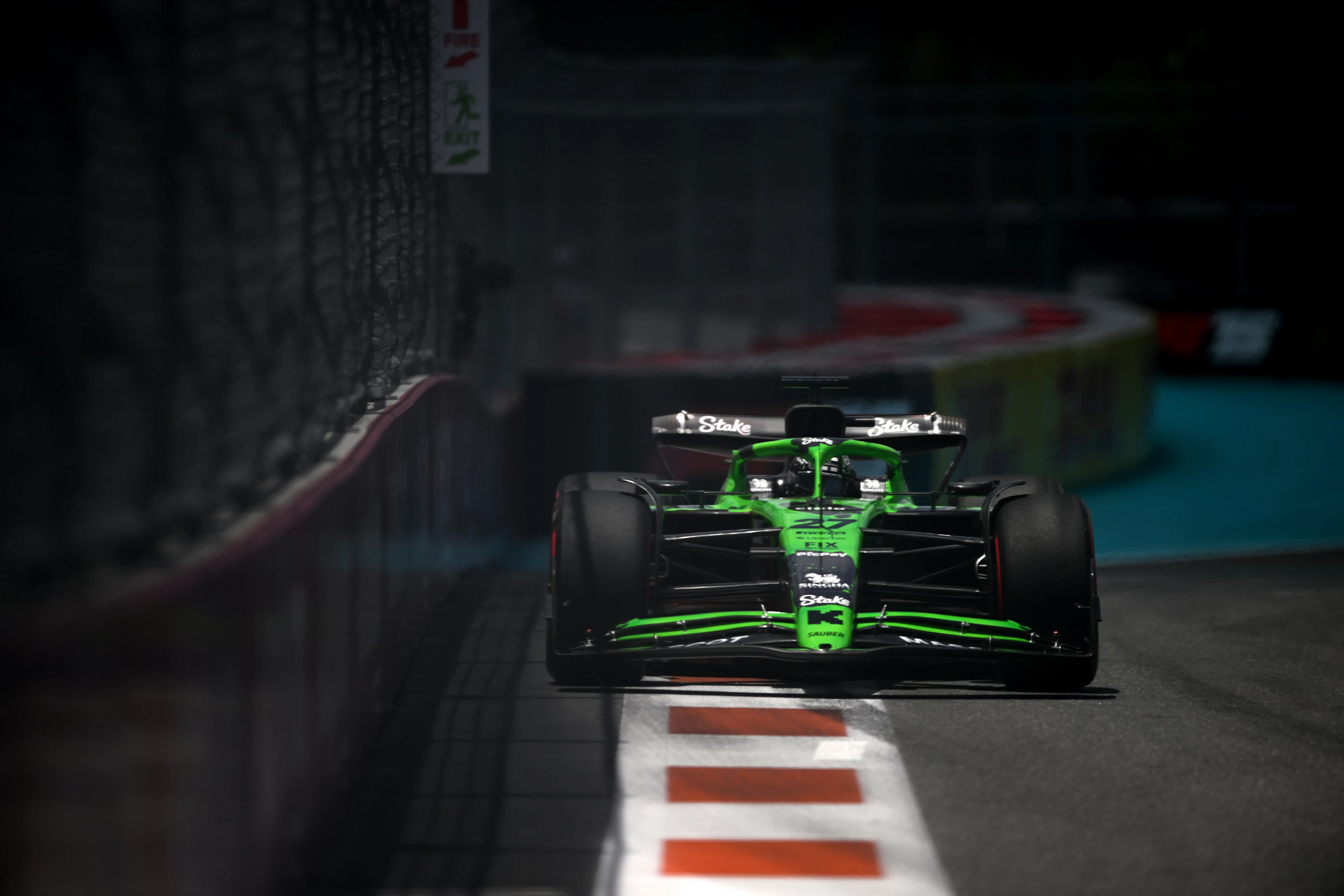 MIAMI, FLORIDA - MAY 02: Nico Hulkenberg of Germany driving the (27) Kick Sauber C45 Ferrari on track during practice ahead of the F1 Grand Prix of Miami at Miami International Autodrome on May 02, 2025 in Miami, Florida. (Photo by Rudy Carezzevoli/Getty Images)
