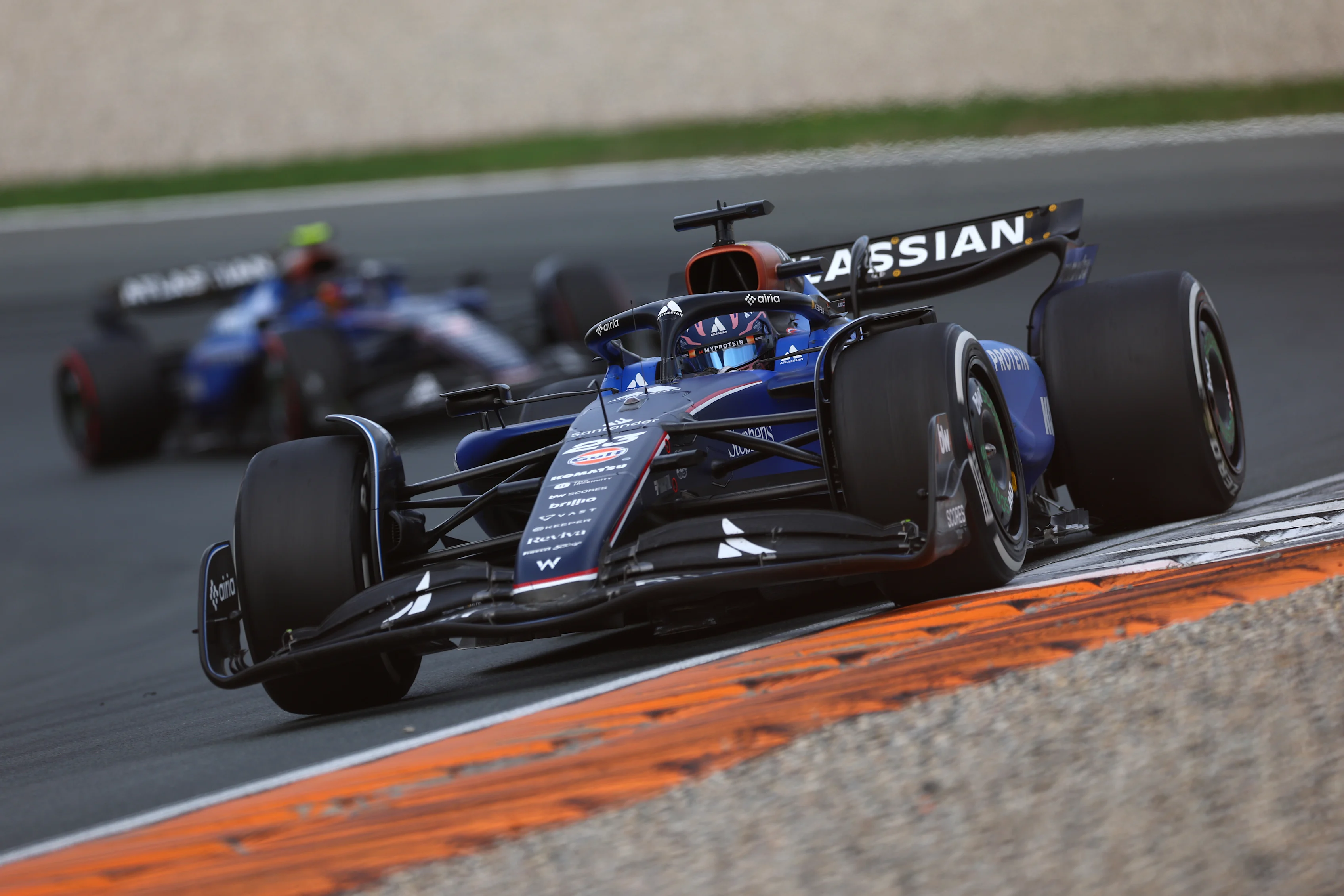 ZANDVOORT, NETHERLANDS - AUGUST 31: Alexander Albon of Thailand driving the (23) Williams FW47