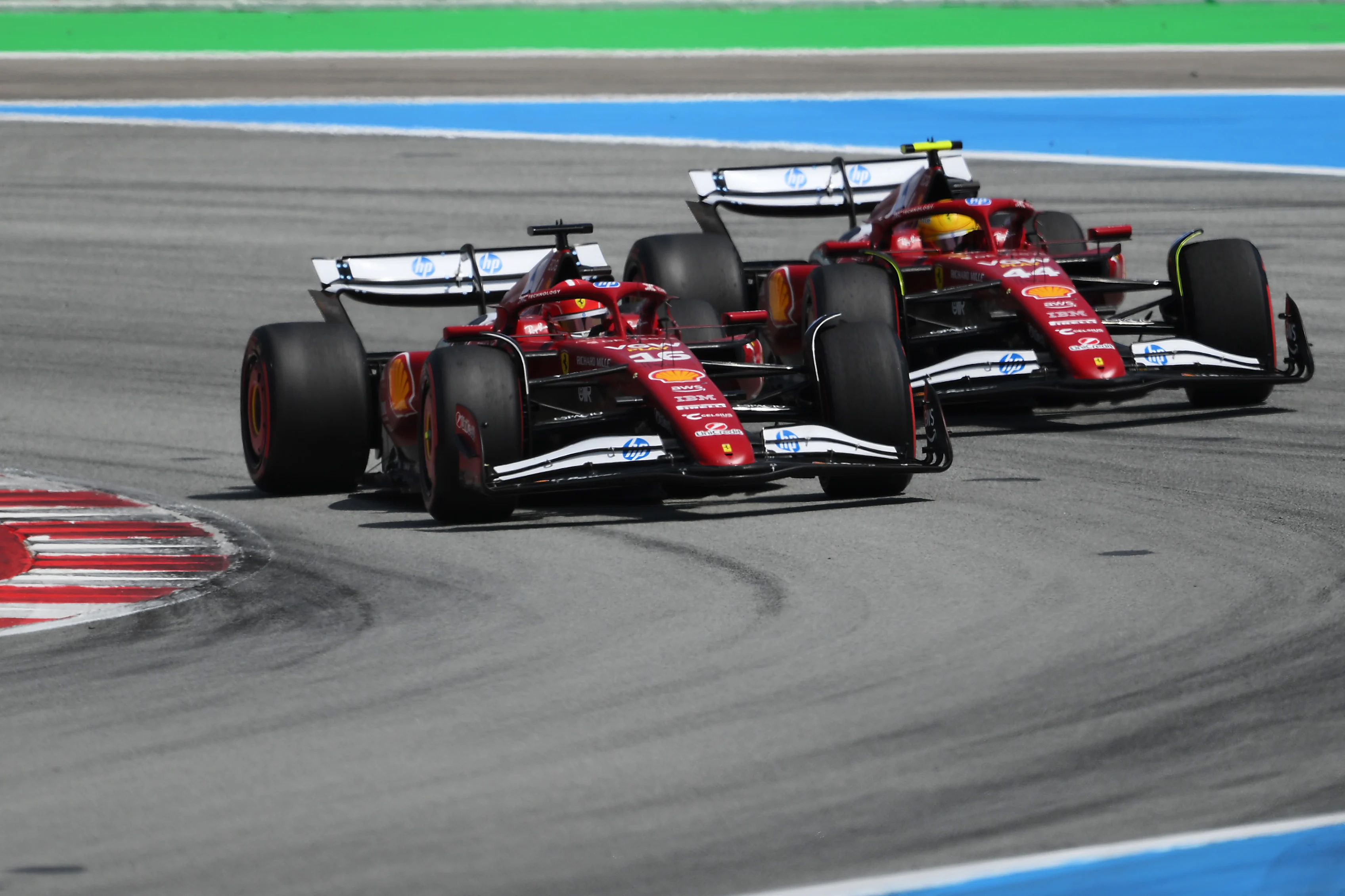 BARCELONA, SPAIN - JUNE 01: Charles Leclerc of Monaco driving the (16) Scuderia Ferrari SF-25 and