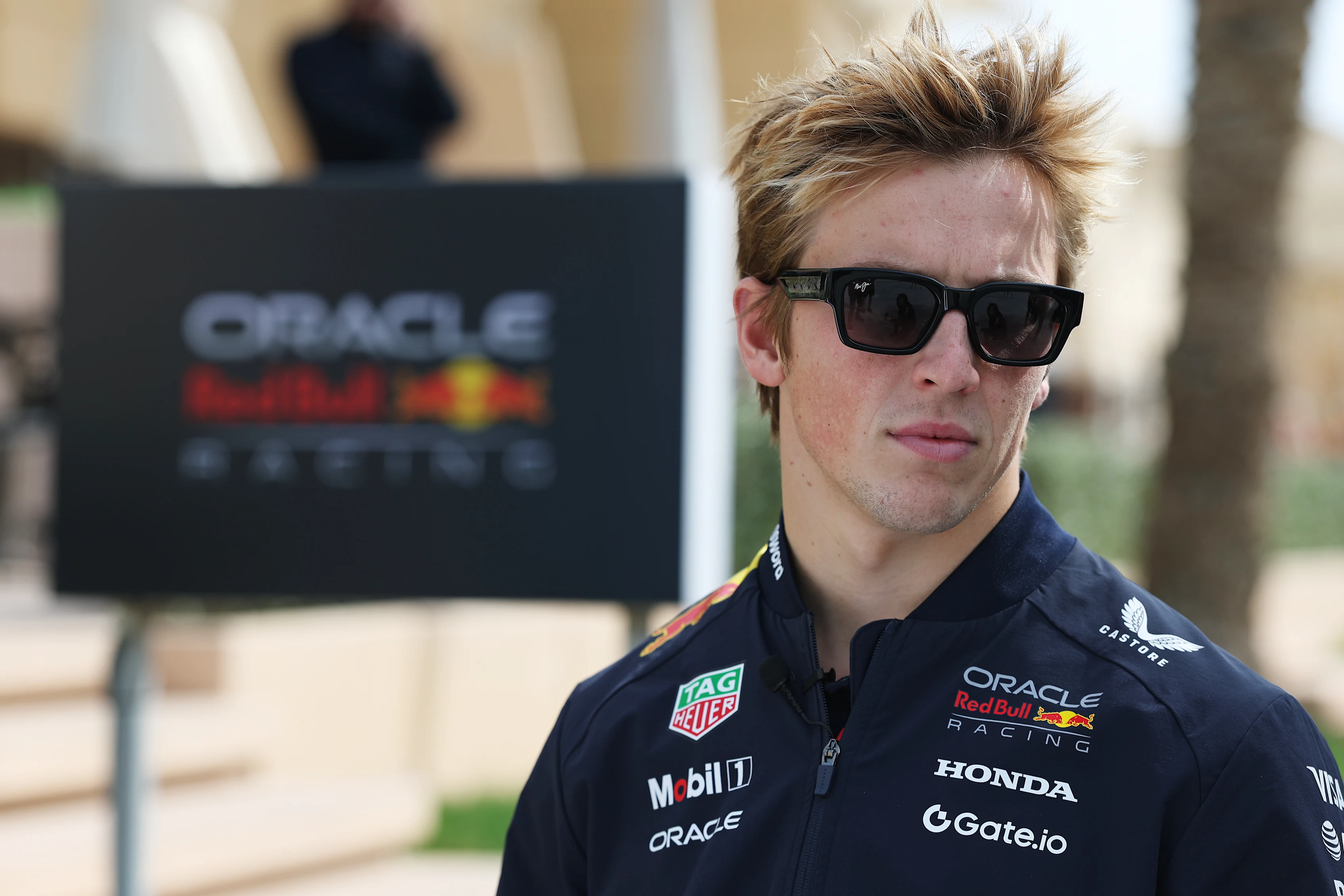 BAHRAIN, BAHRAIN - FEBRUARY 28: Liam Lawson of New Zealand and Oracle Red Bull Racing looks on in