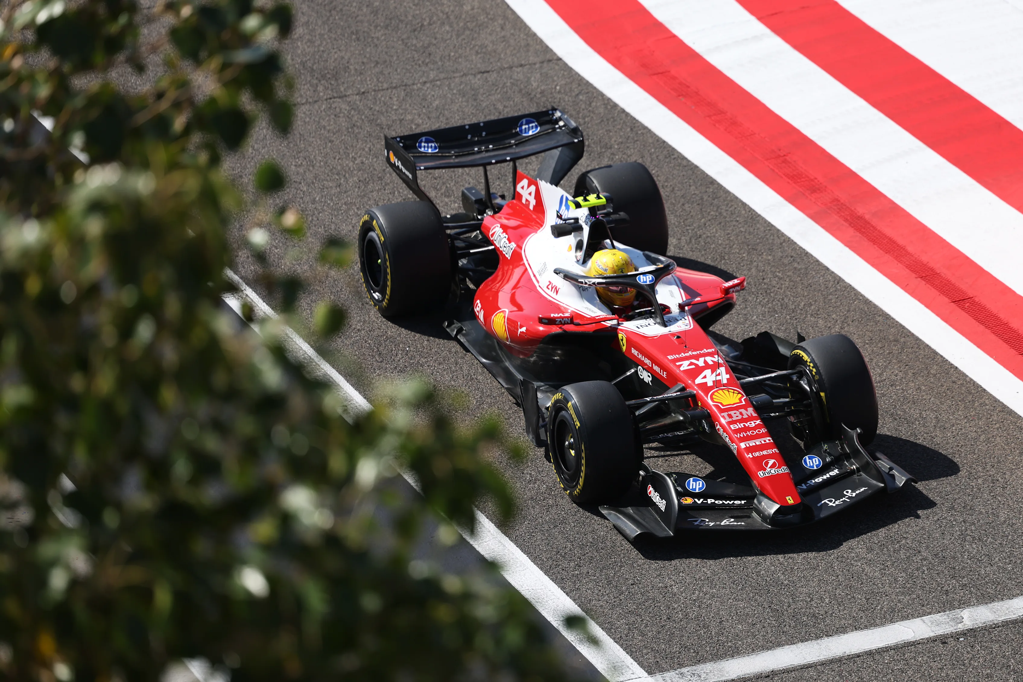 BAHRAIN, BAHRAIN - FEBRUARY 19: Lewis Hamilton of Great Britain driving the (44) Scuderia Ferrari