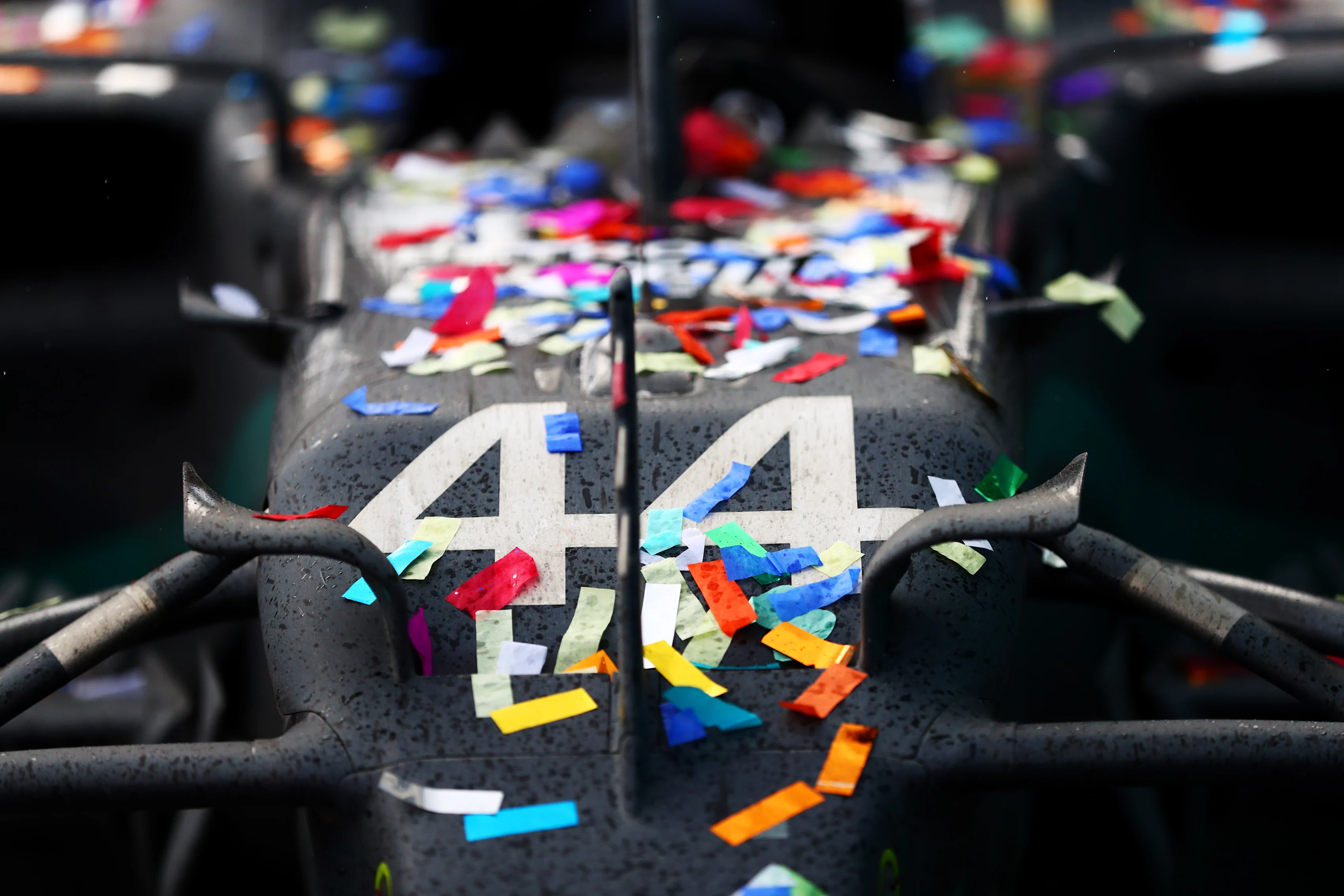 ISTANBUL, TURKEY - NOVEMBER 15: The car of race winner Lewis Hamilton of Great Britain and Mercedes