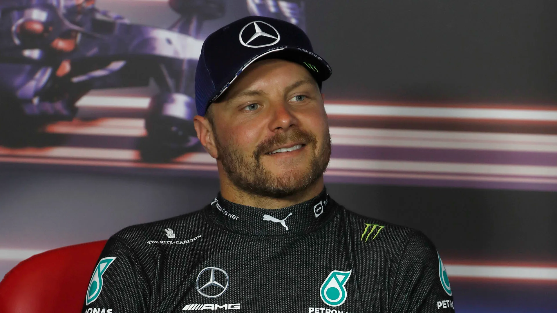 Valtteri Bottas, Mercedes, 2nd position, in the Press