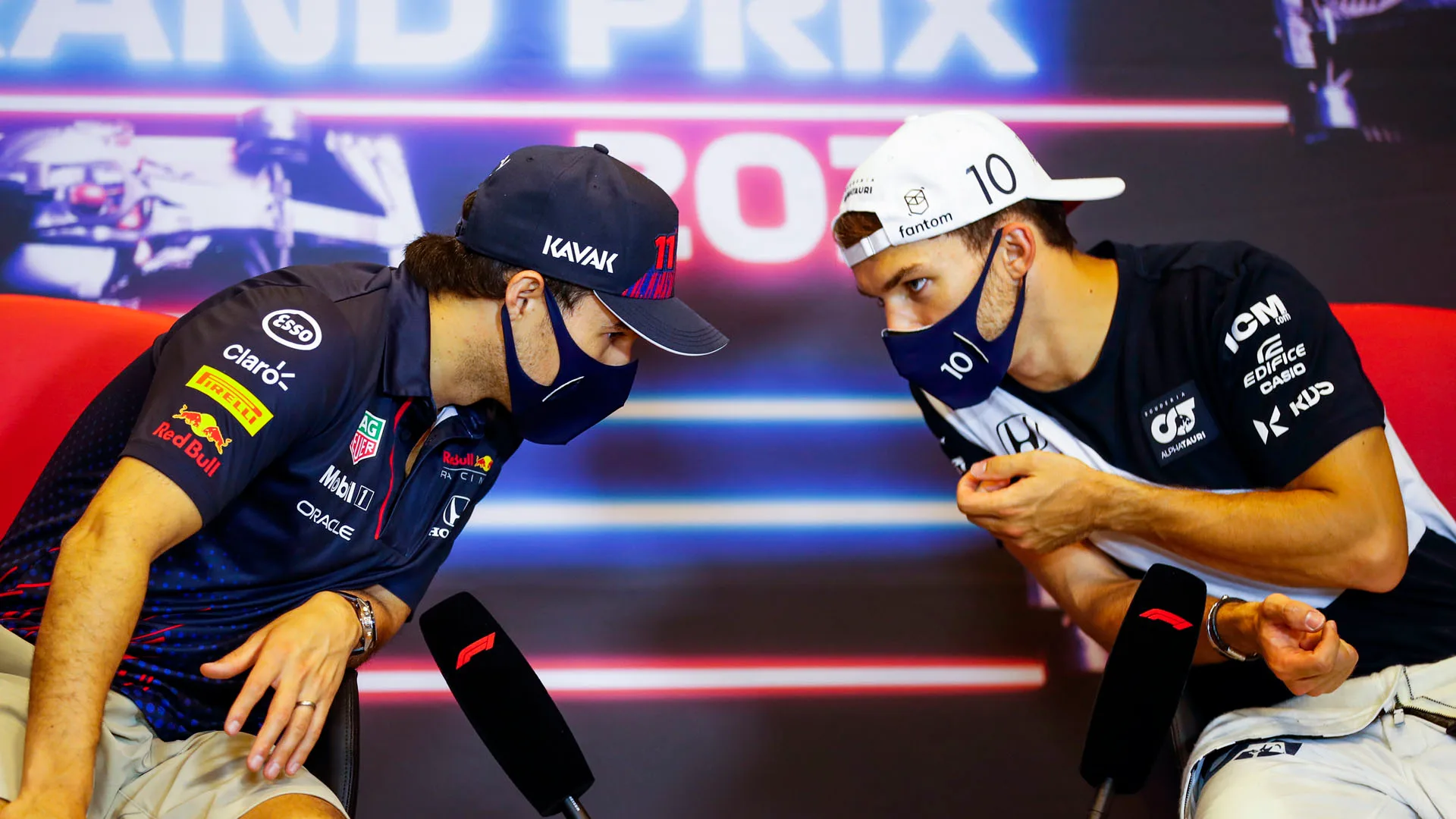 PEREZ Sergio (mex), Red Bull Racing Honda RB16B, GASLY Pierre (fra), Scuderia AlphaTauri Honda