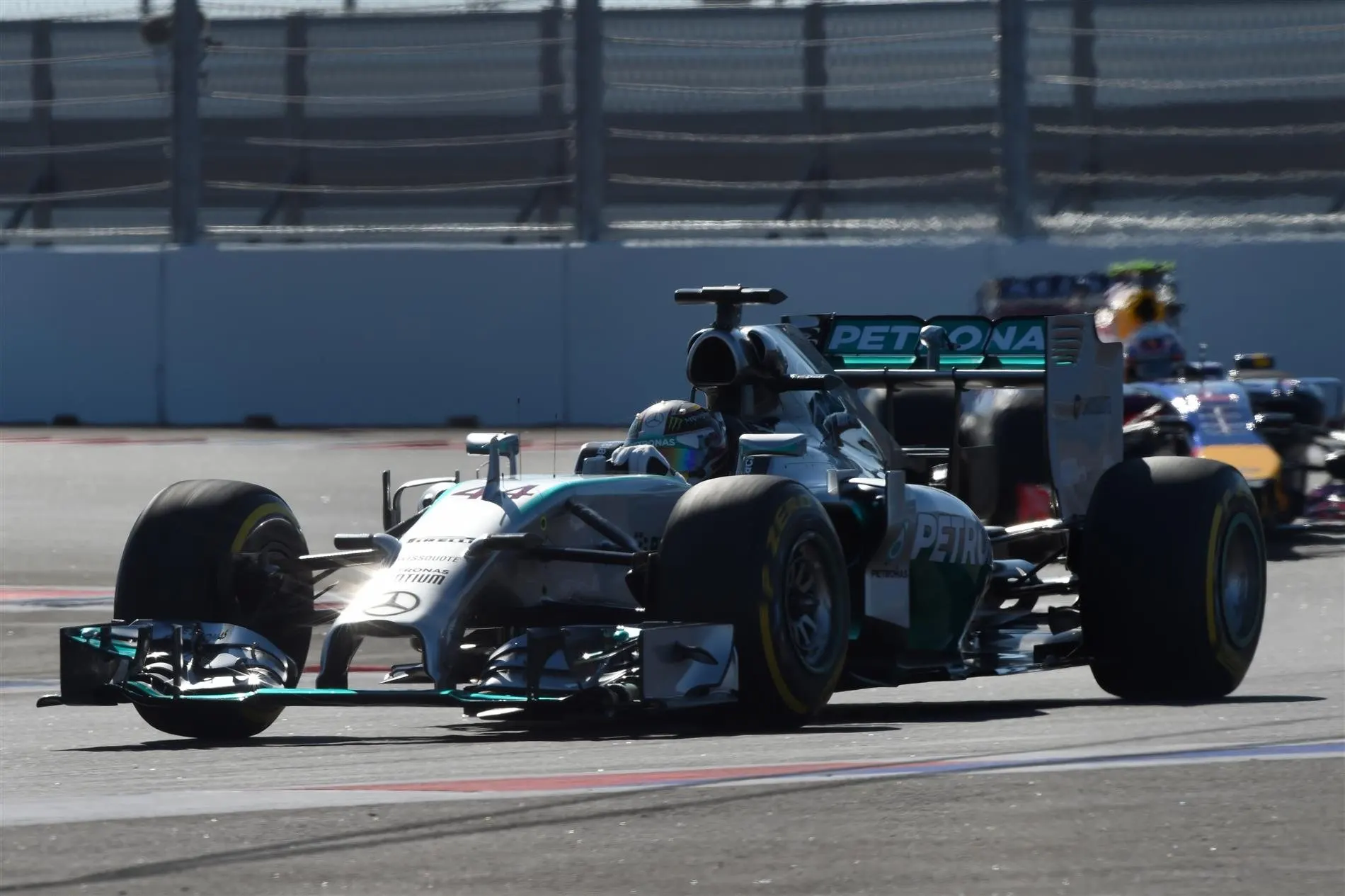 Lewis Hamilton (GBR) Mercedes AMG F1 W05. Formula One World Championship, Rd16, Russian Grand Prix, Practice, Sochi Autodrom, Sochi, Krasnodar Krai, Russia, Friday, 10 October 2014 © Sutton Images. No reproduction without permission