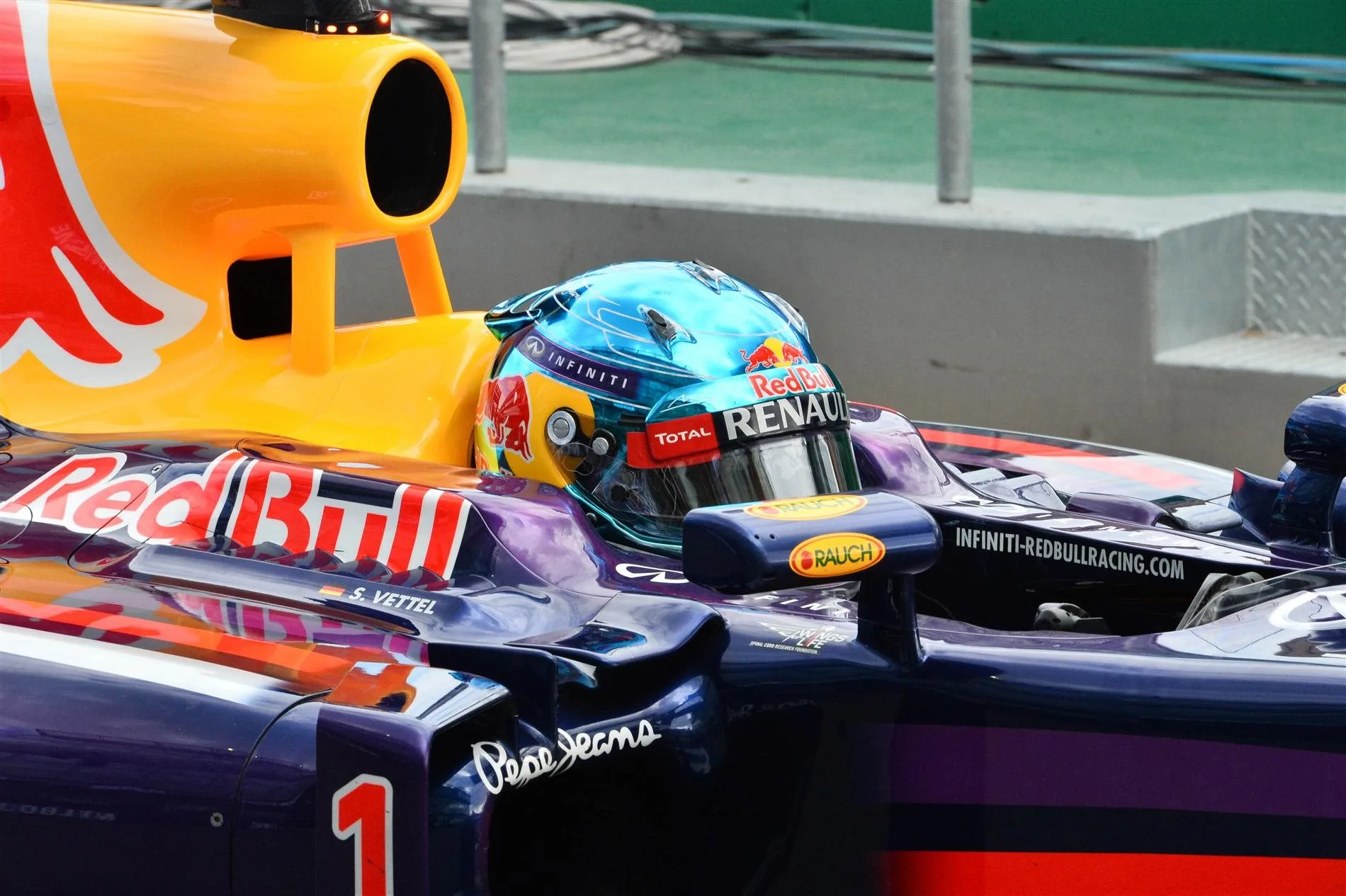 Sebastian Vettel (GER) Red Bull Racing RB10. Formula One World Championship, Rd1, Australian Grand Prix, Race, Albert Park, Melbourne, Australia, Sunday, 16 March 2014