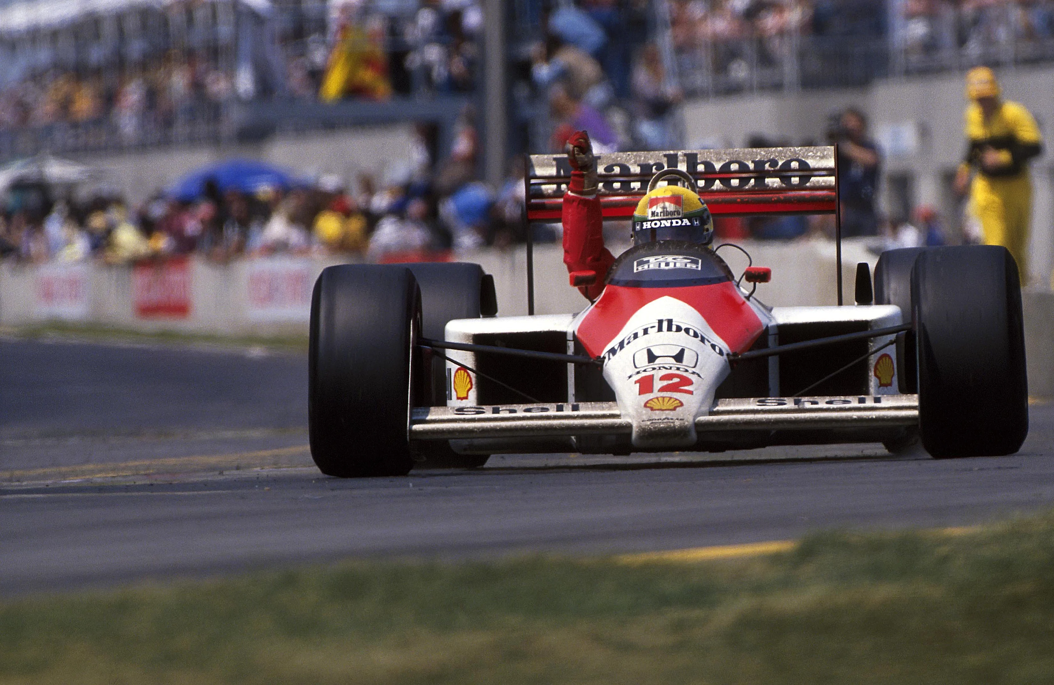 Winner Ayrton Senna (BRA) McLaren MP4/4 Canadian Grand Prix, Montreal , 12 June 1988